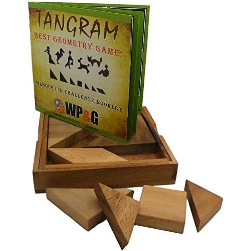 Juego de Geometría Tangram de Madera Winshare 48 Desafíos