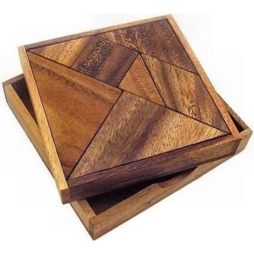 Juego de Geometría Tangram de Madera Winshare 48 Desafíos