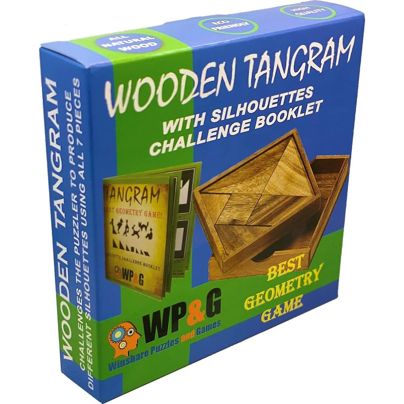 Juego de Geometría Tangram de Madera Winshare 48 Desafíos