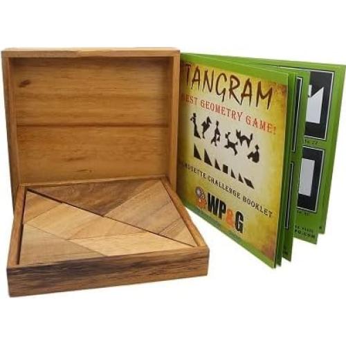 Juego de Geometría Tangram de Madera Winshare 48 Desafíos