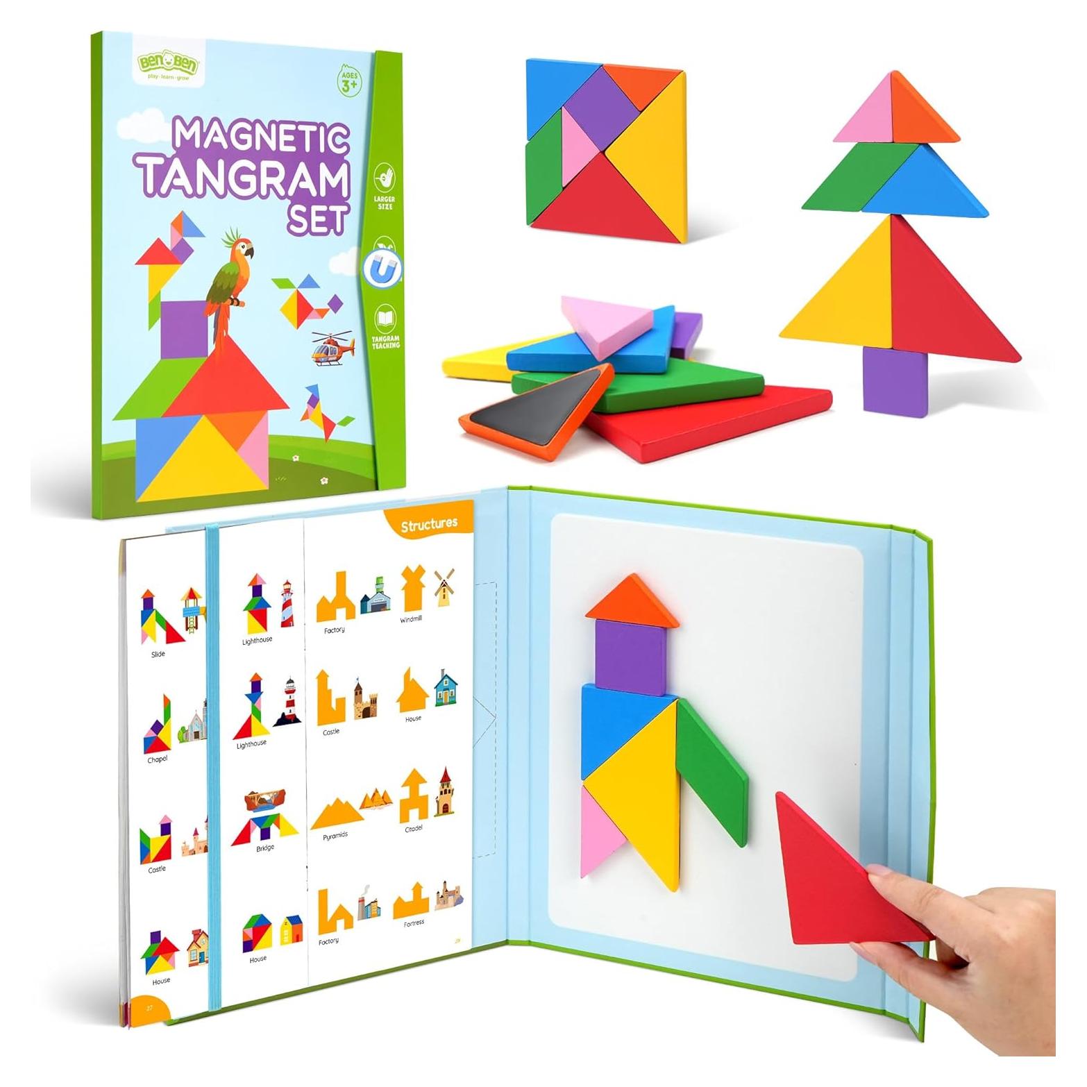 Rompecabezas Tangram Magnético BenBen 18.4x25.4 cm para Viaje