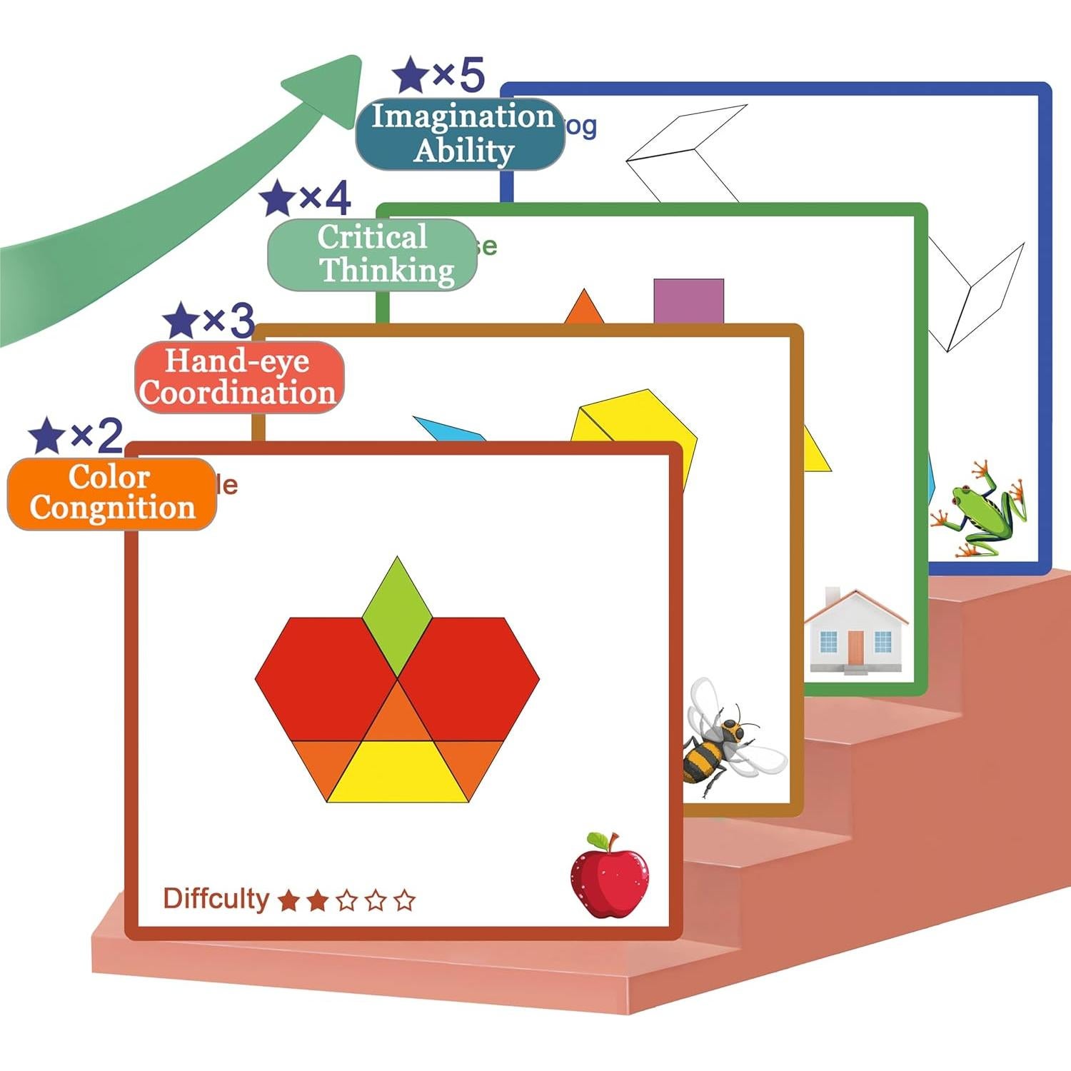 Juego Cognitivo de Madera PHIELEY para Demencia - 80 Piezas
