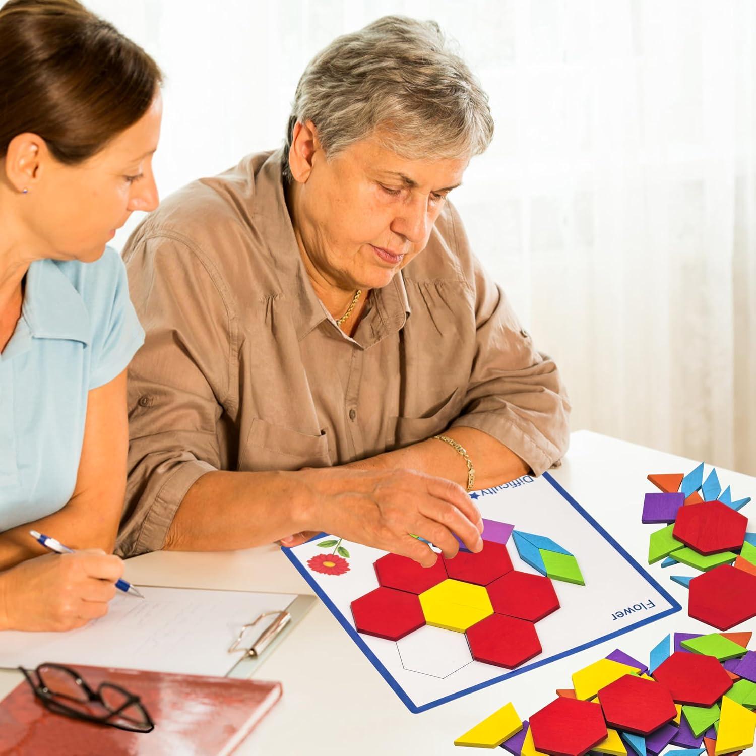 Juego Cognitivo de Madera PHIELEY para Demencia - 80 Piezas