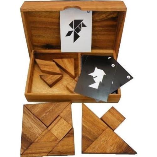 Juego de Rompecabezas Tangram de Madera Winshare 14 Piezas