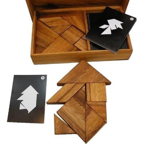 Juego de Rompecabezas Tangram de Madera Winshare 14 Piezas