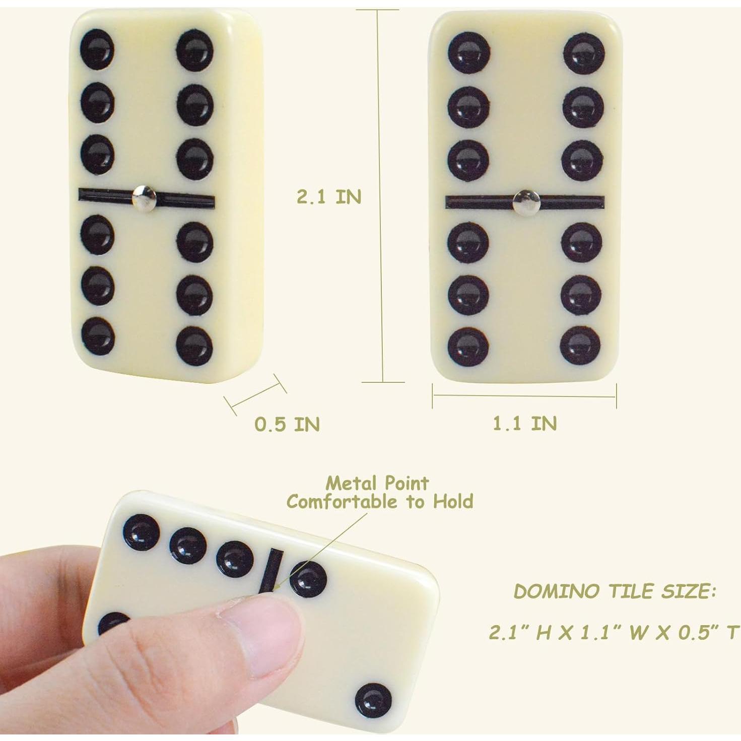 Juego de Dominó Doble 6 Vovotuzzi con 4 Soportes de Madera