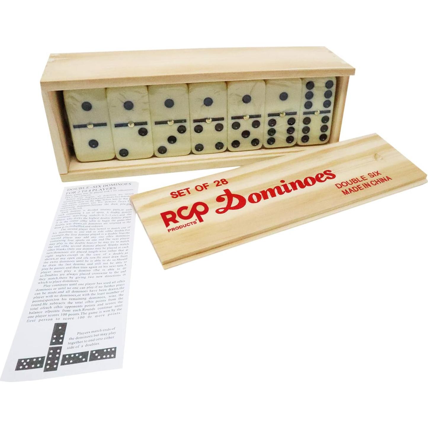Dominó Doble 6 RCP Products - 28 Fichas en Caja de Madera