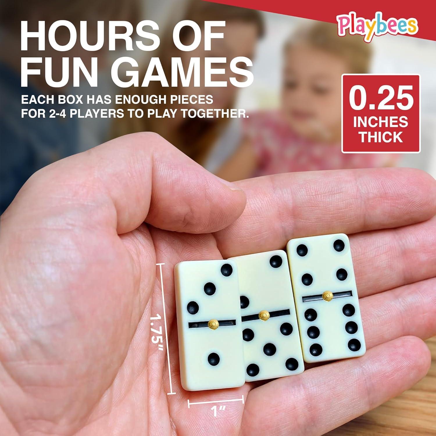 Juego de Dominó Doble Seis Playbees - 28 Fichas en Estuche