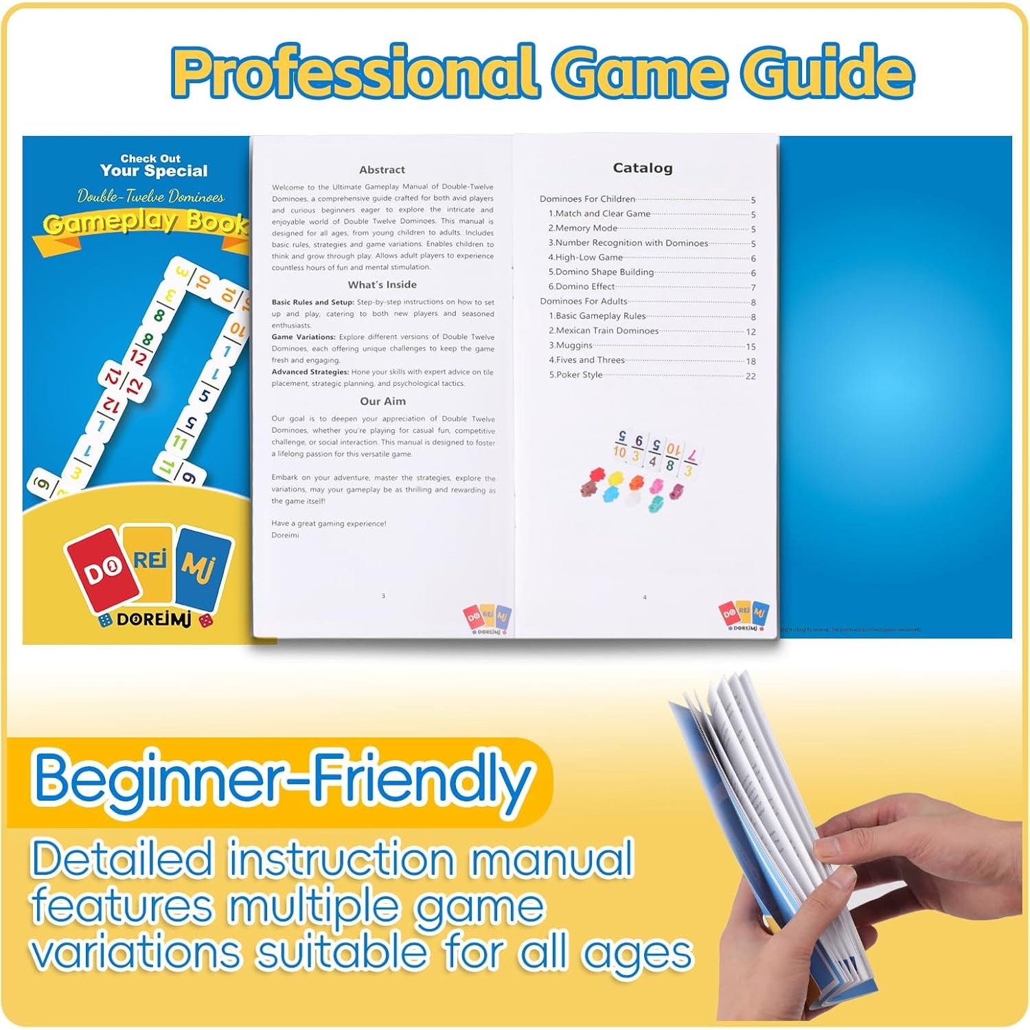 Juego de Dominó Mexicano Doble 12 + Rummy Cube 8 Jugadores