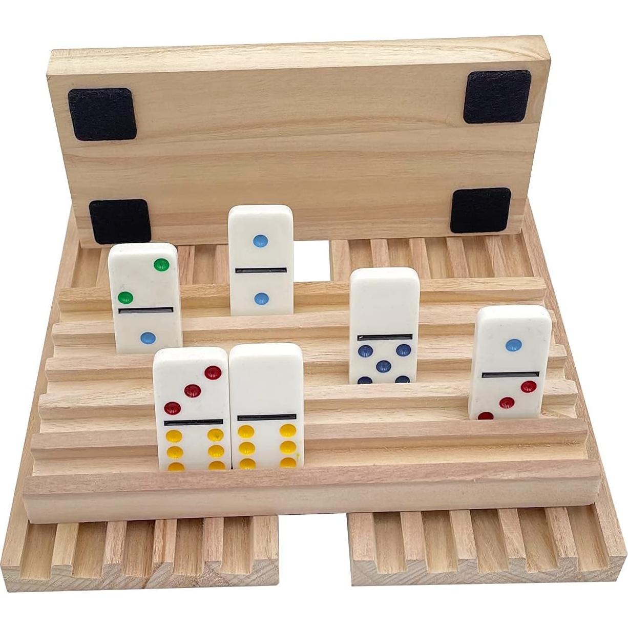 Soportes de Dominó de Madera Sólida SUTIMSHE - Juego de 4