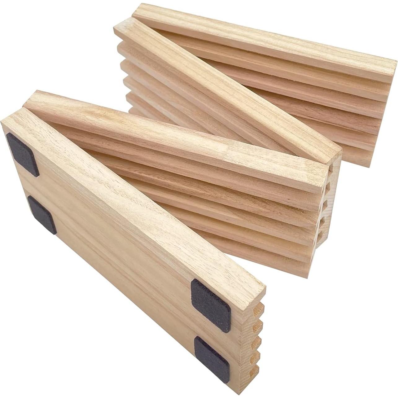 Soportes de Dominó de Madera Sólida SUTIMSHE - Juego de 4