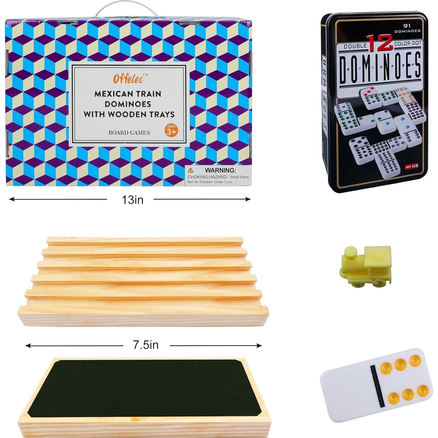 Juego de Dominó Mexicano Doble 12 Offelec con 91 Fichas