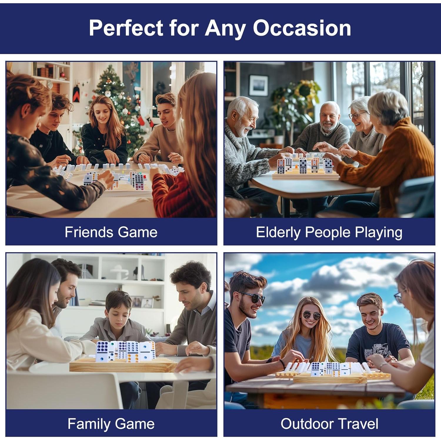 Juego de Dominó Mexicano Doble 12 Offelec con 91 Fichas