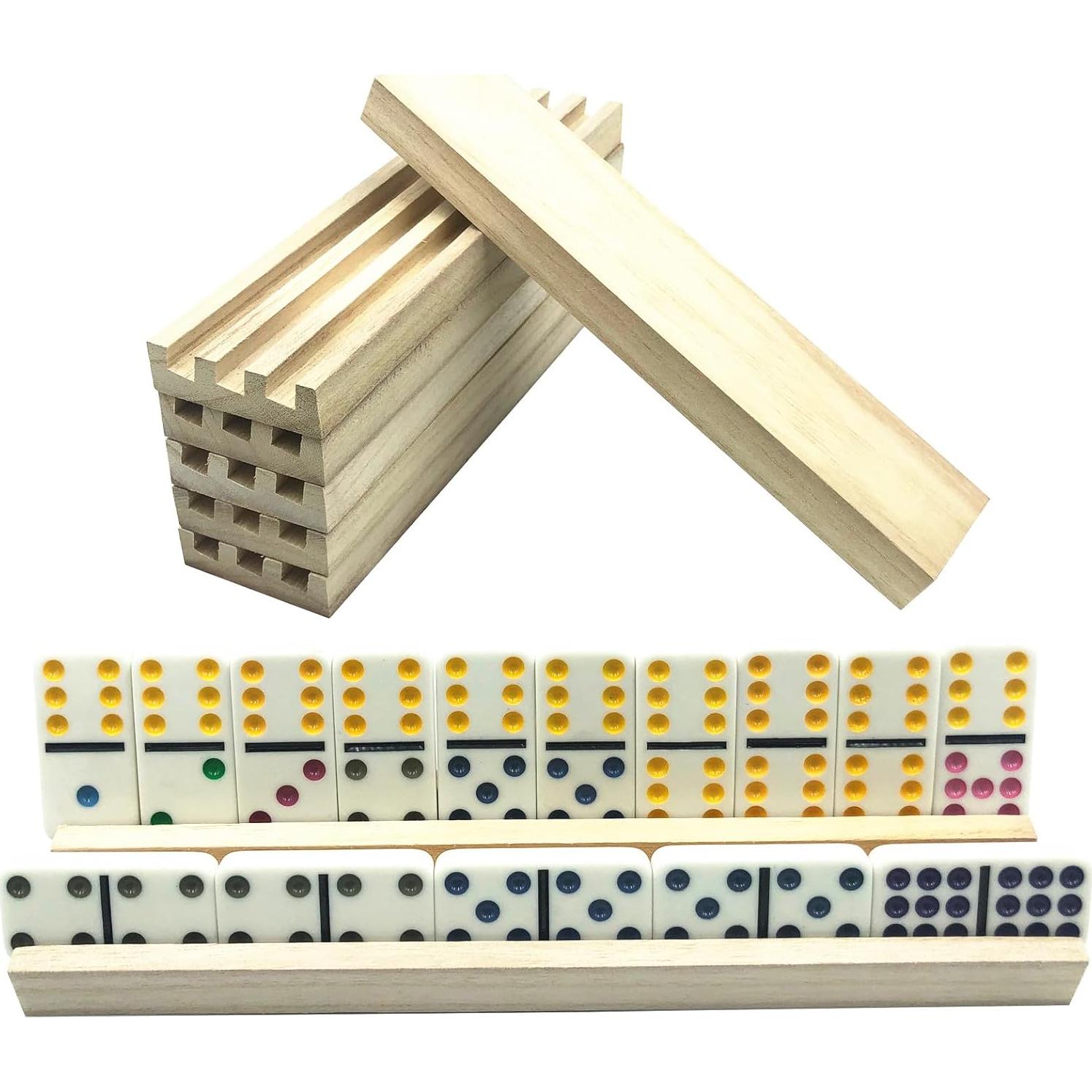 Juego de 8 Soportes de Dominó de Madera Yuanhe - Organizador para Juegos