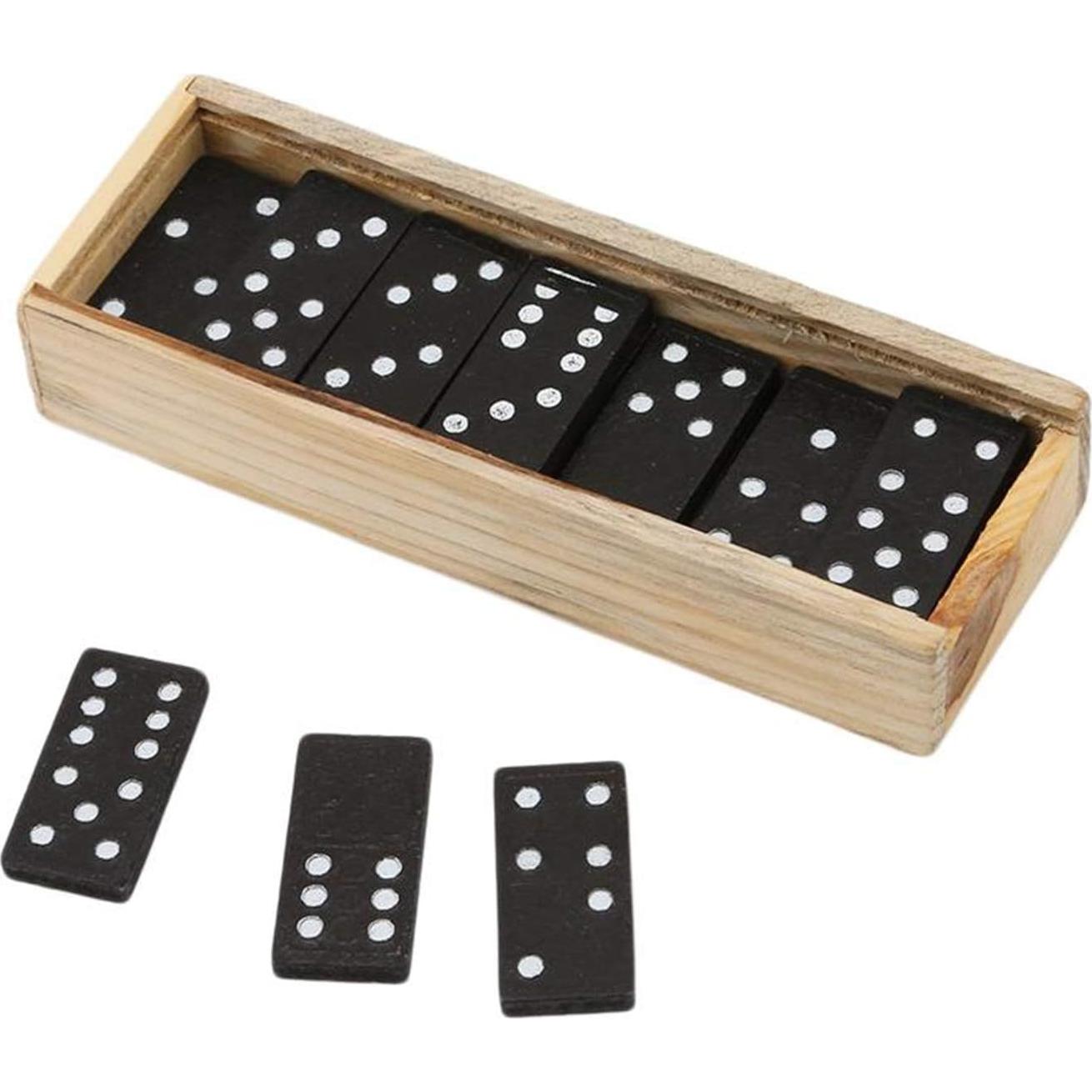 Juego de Dominó Mini de Madera Kicko - 28 Fichas - Educativo
