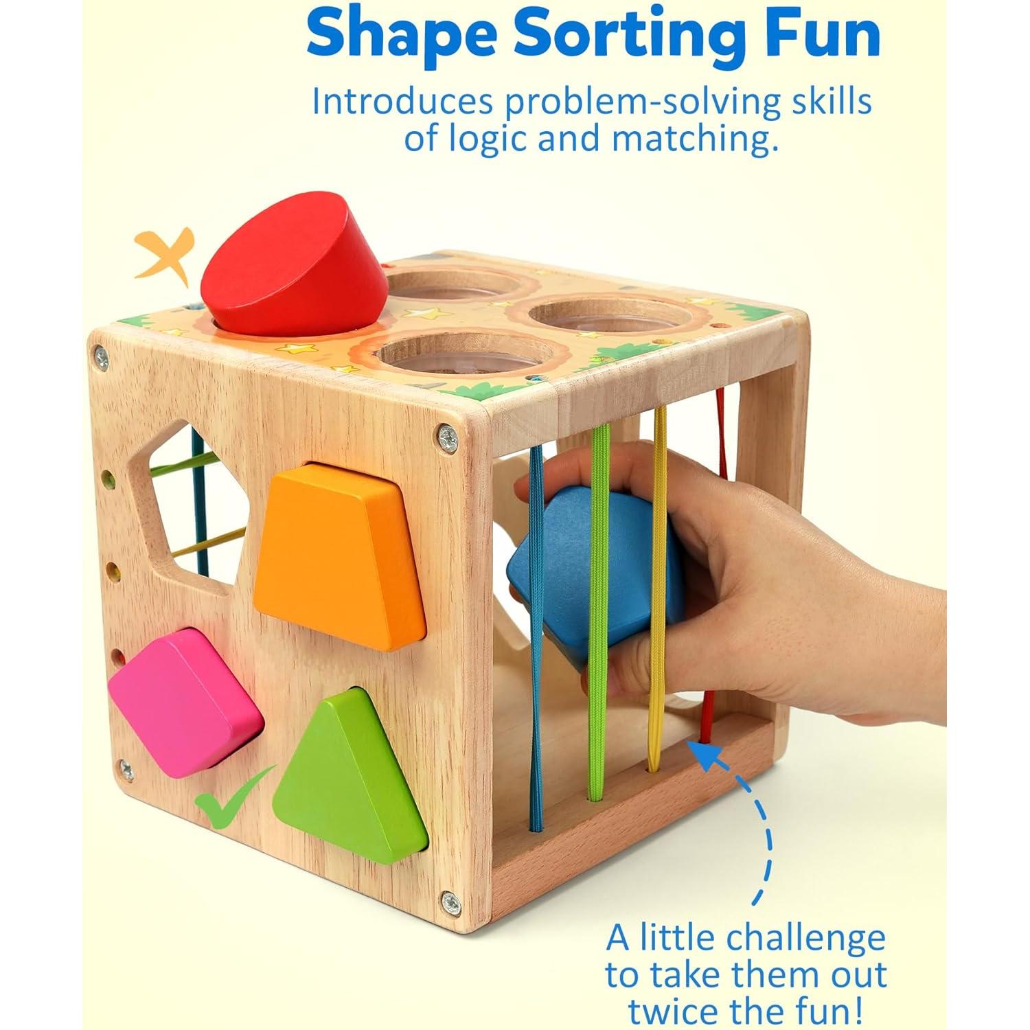 Cubo Clasificador de Formas de Madera Coogam para Niños 0.99 kg