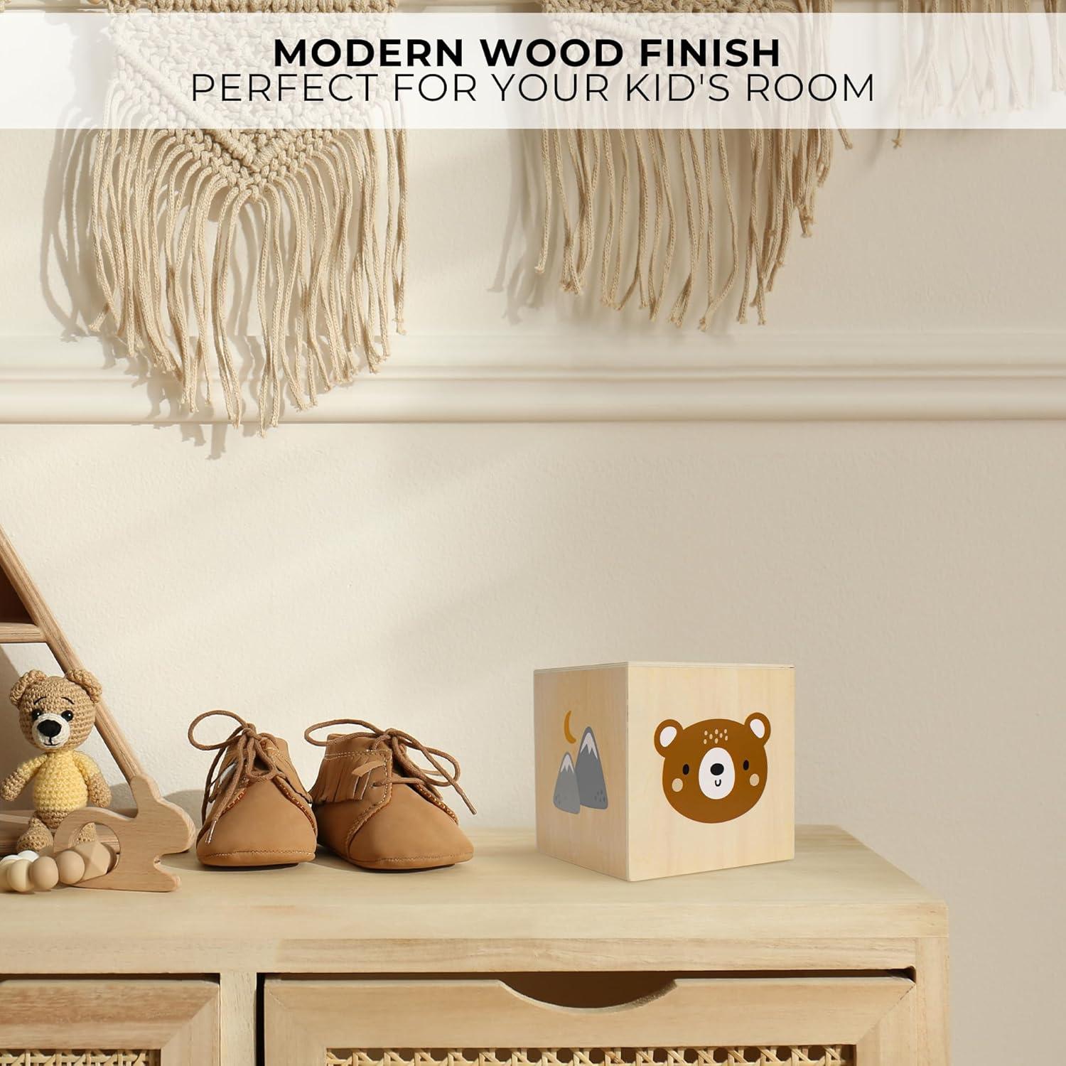 Hucha de Madera KIBAGA para Niños - 13.5 cm, Segura y Divertida