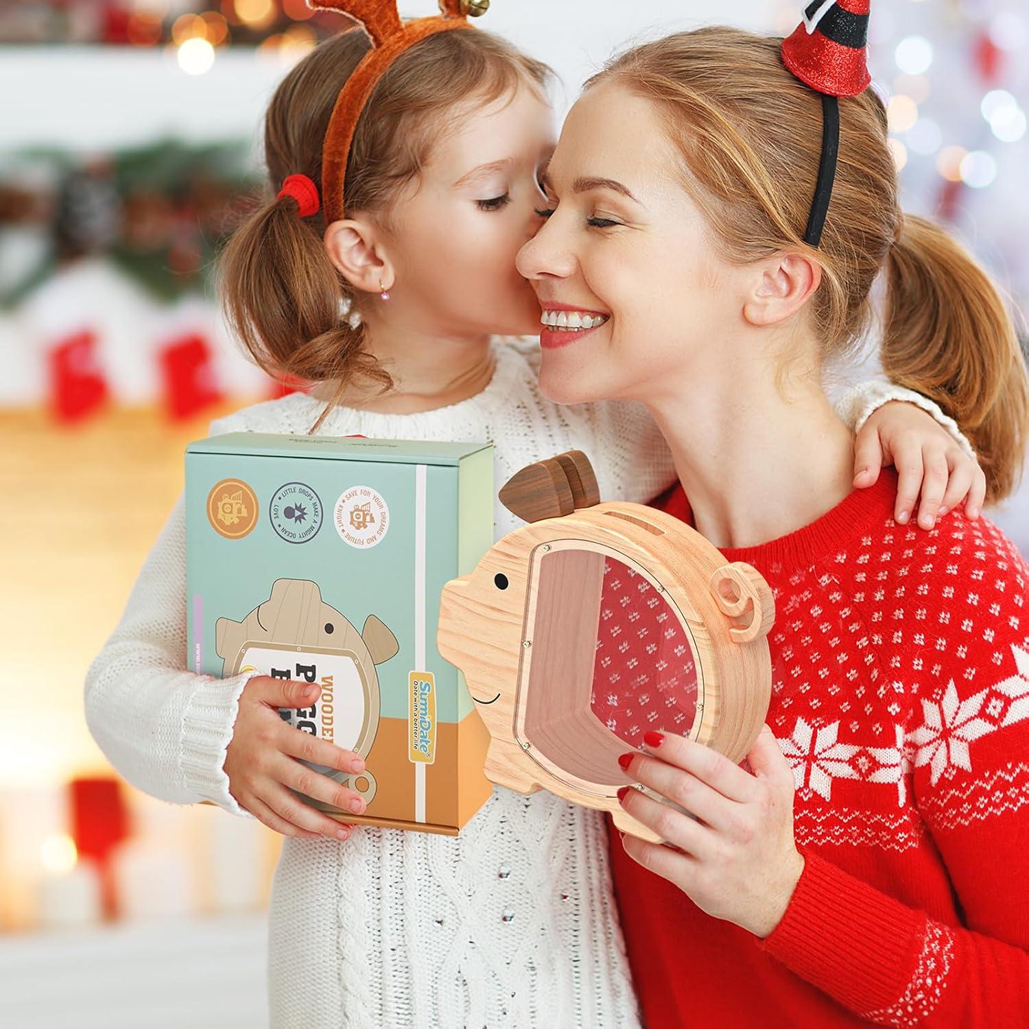 Hucha de Madera Summidate para Niños - Caja de Ahorro 24x22cm