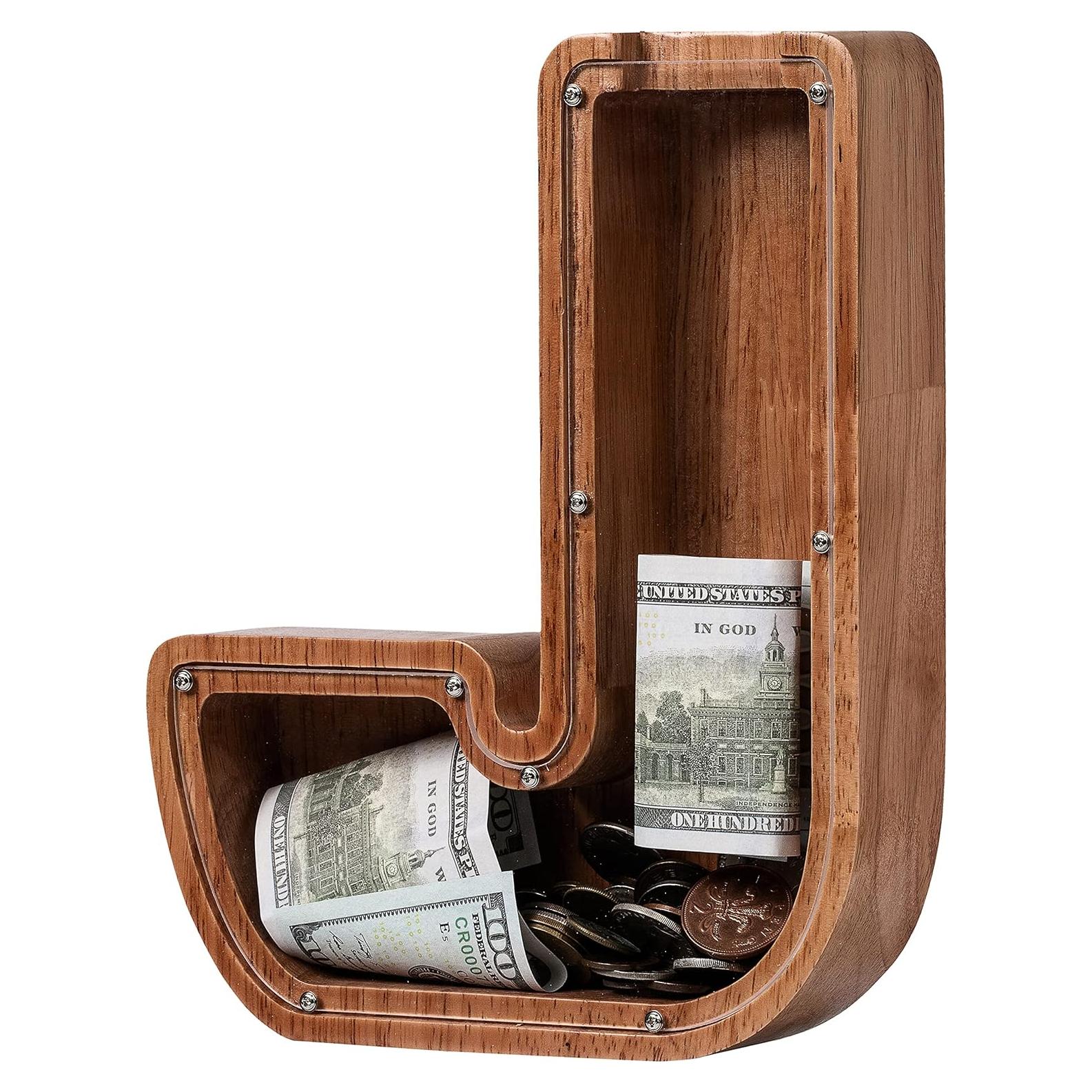 Hucha de Letras de Madera Inicial J - 22.86 cm - MT