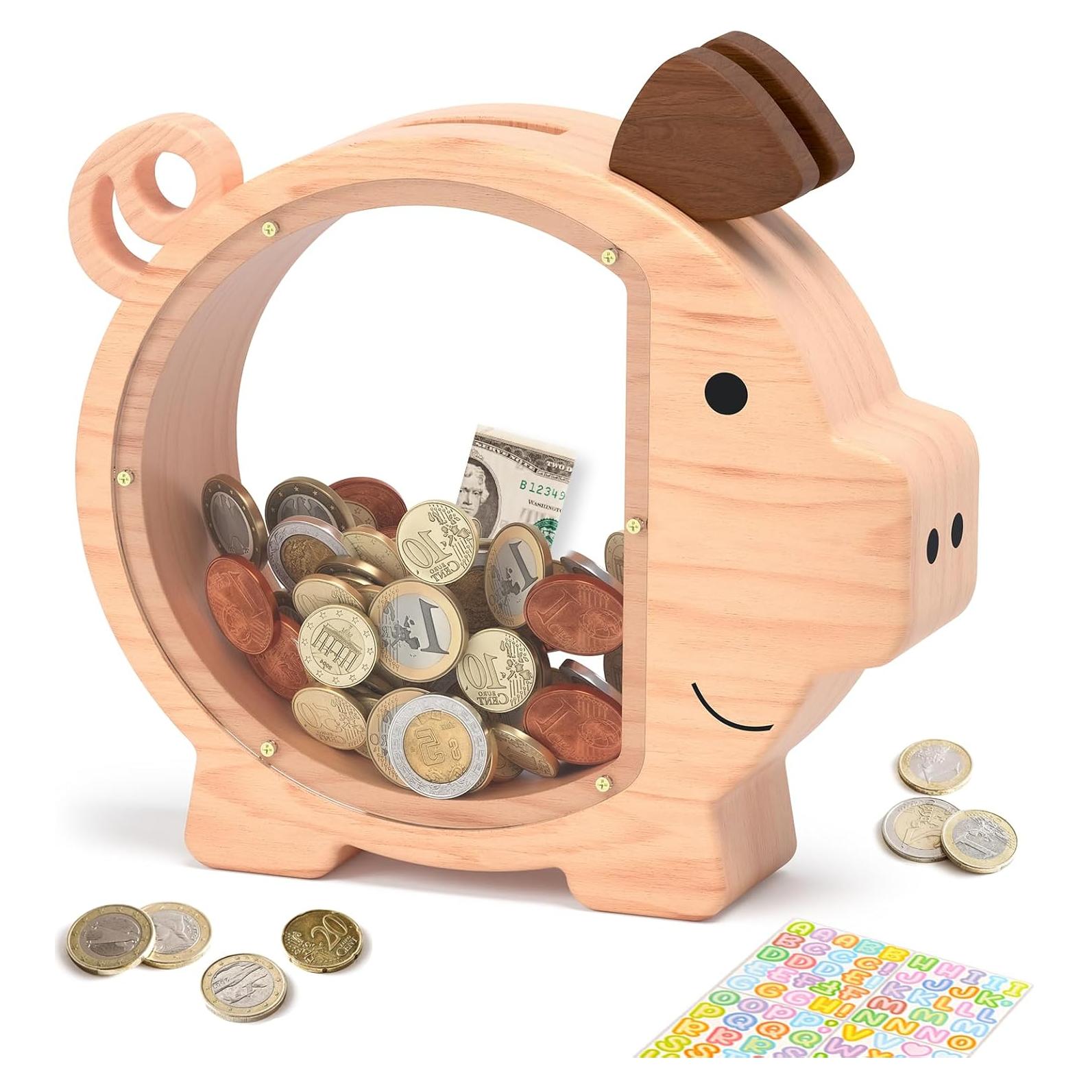 Hucha de Madera Personalizada ELX para Niños - 22.86x24.13 cm