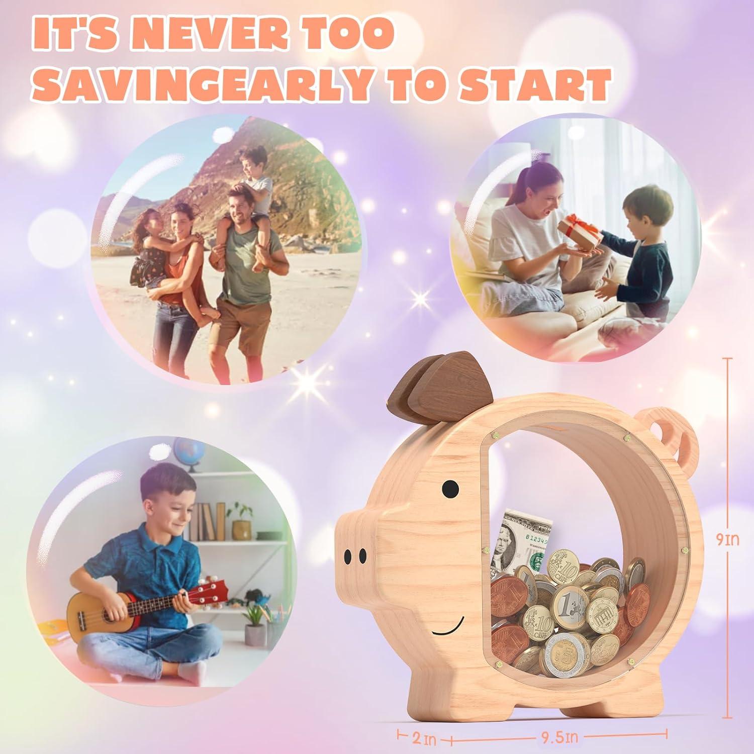 Hucha de Madera Personalizada ELX para Niños - 22.86x24.13 cm