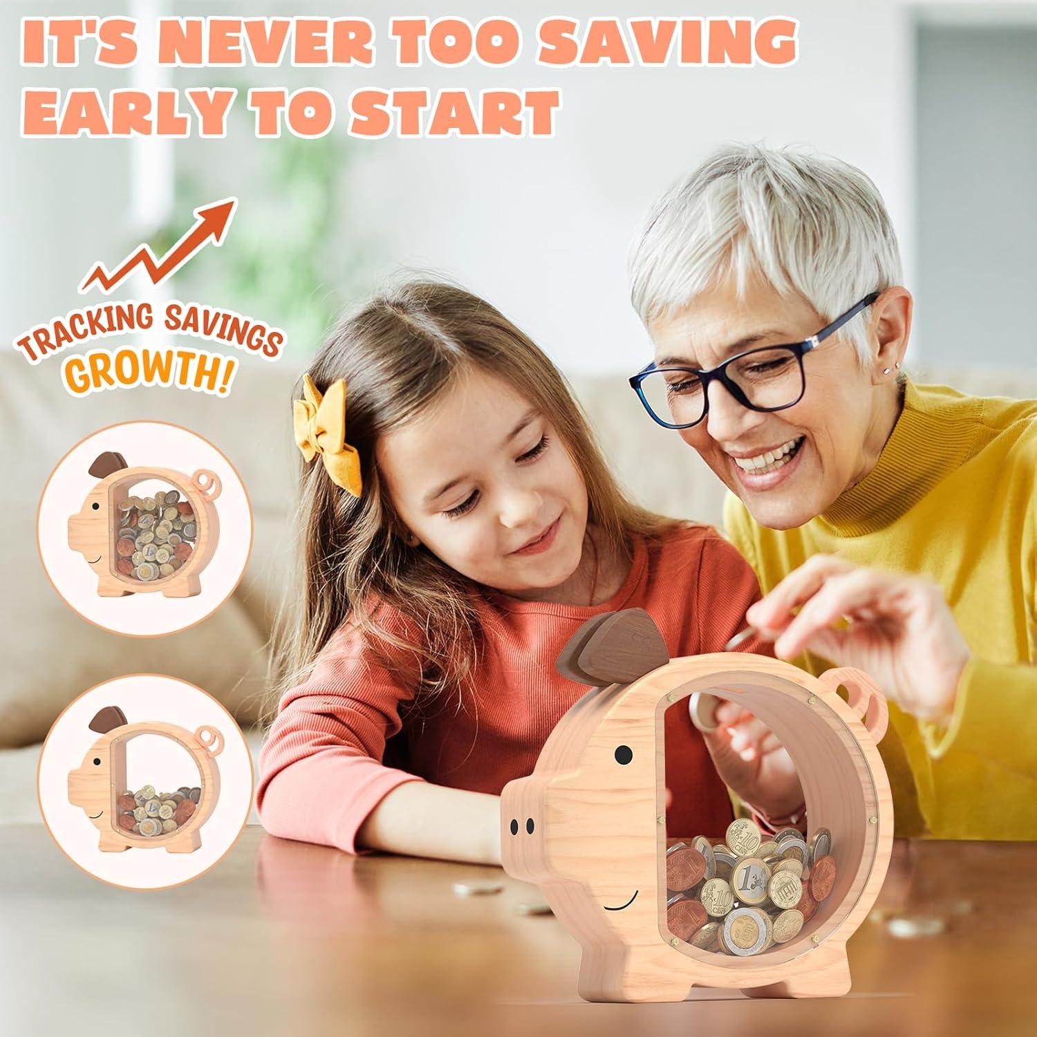 Hucha de Madera Personalizada ELX para Niños - 22.86x24.13 cm