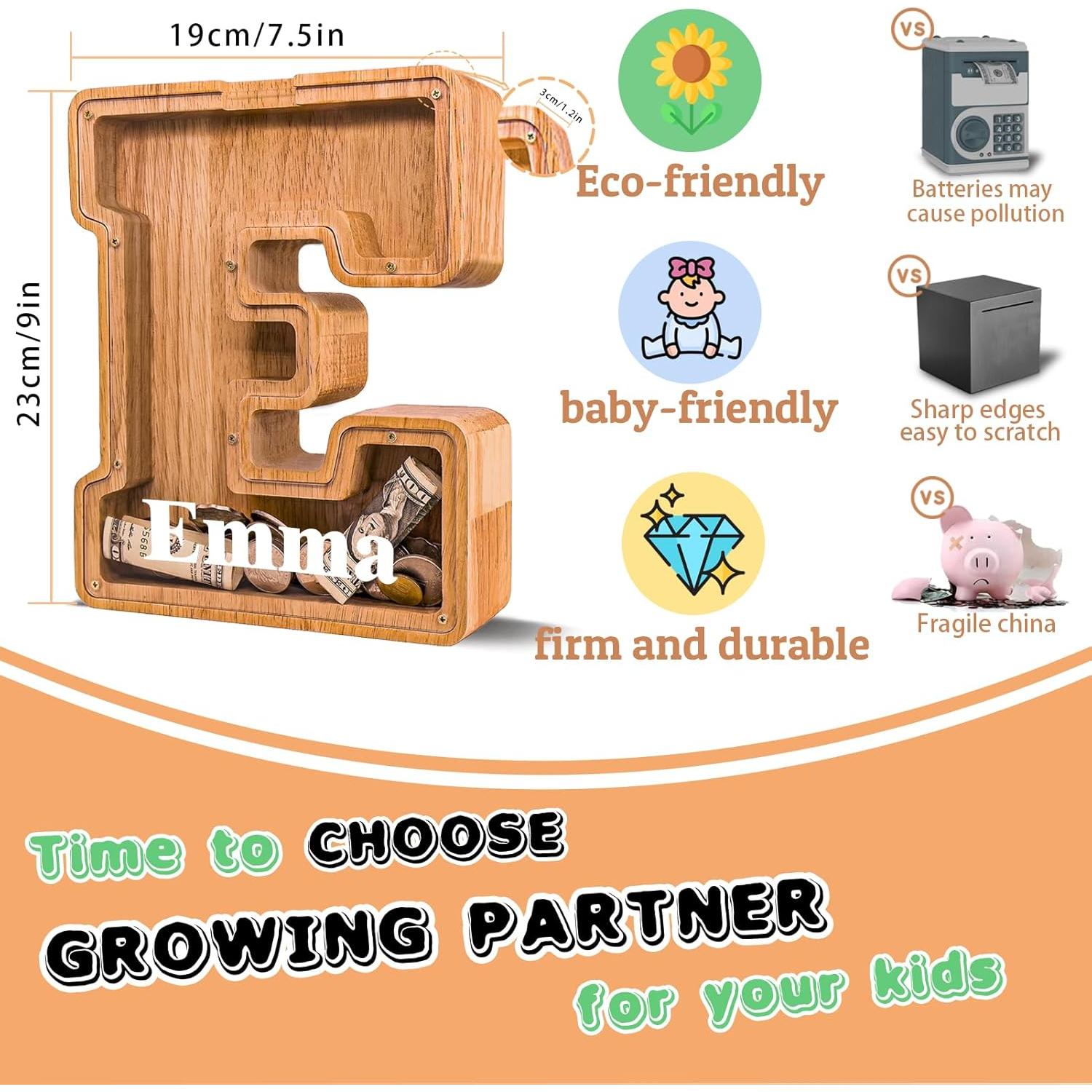 Banco de Dinero de Letras de Madera JoomlaFly 23.5 cm