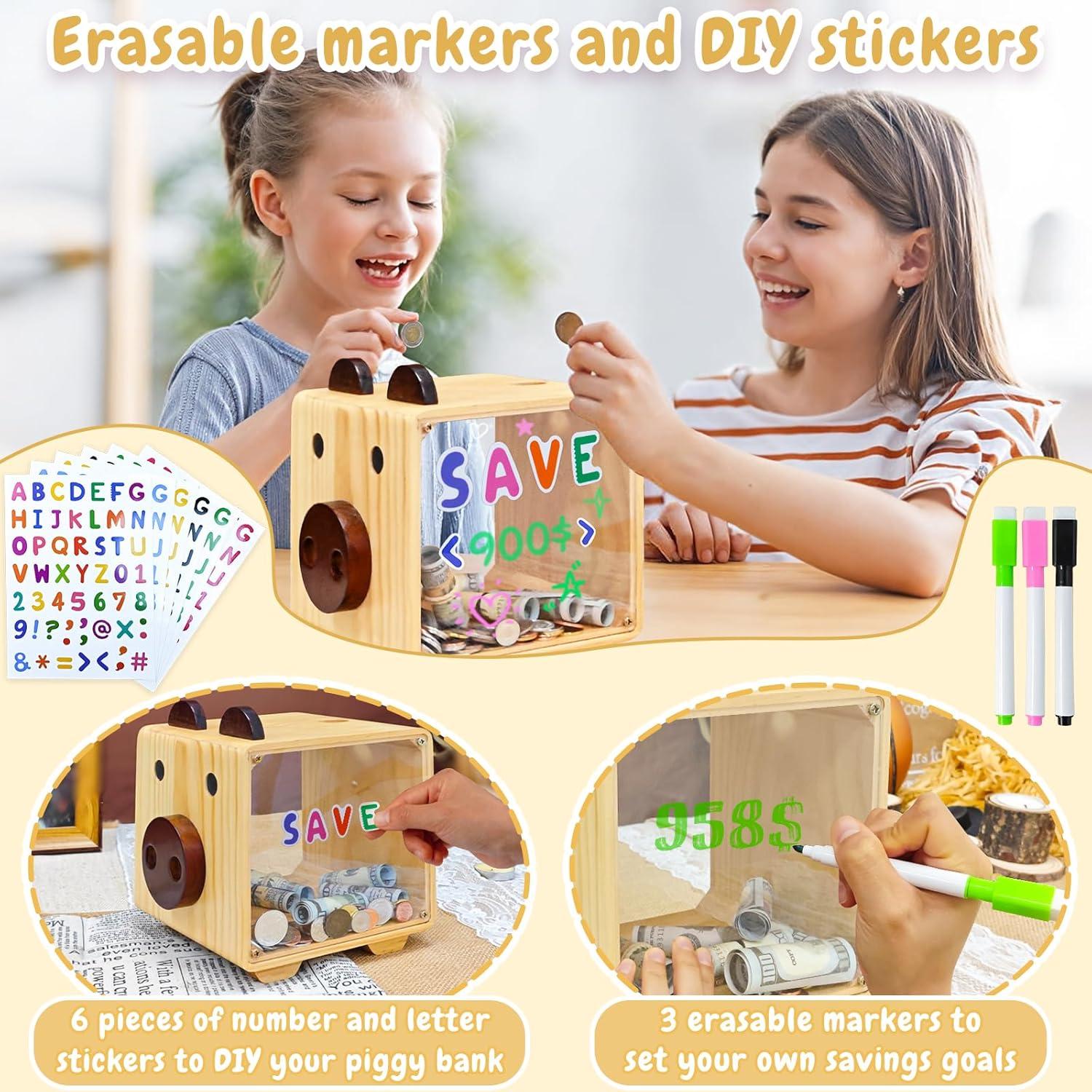 Alcancía de Madera AerWo para Niños Personalizable 15.95cm