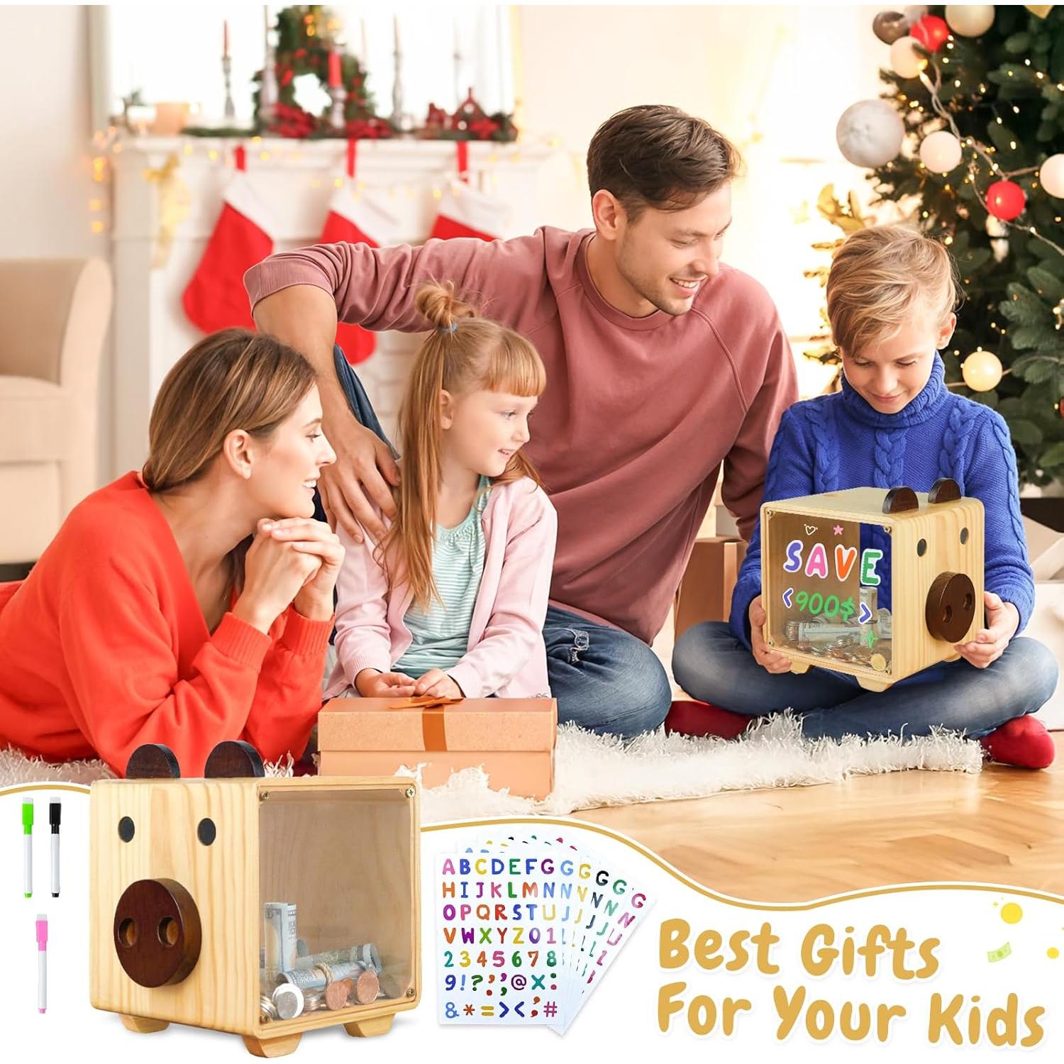 Alcancía de Madera AerWo para Niños Personalizable 15.95cm
