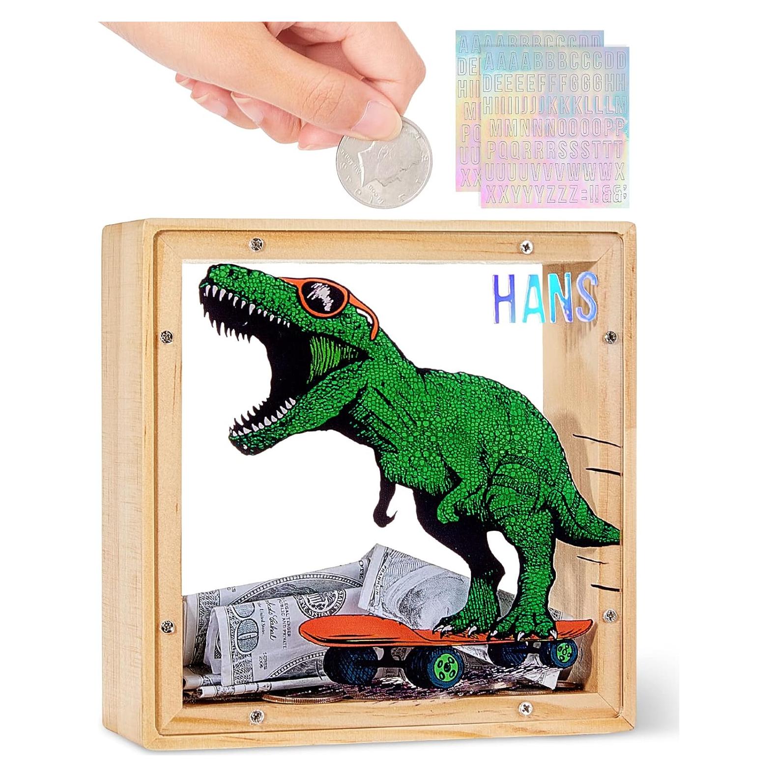 Hucha de Madera DIY ICOSY Unicornio Dinosaurio 15x15 cm