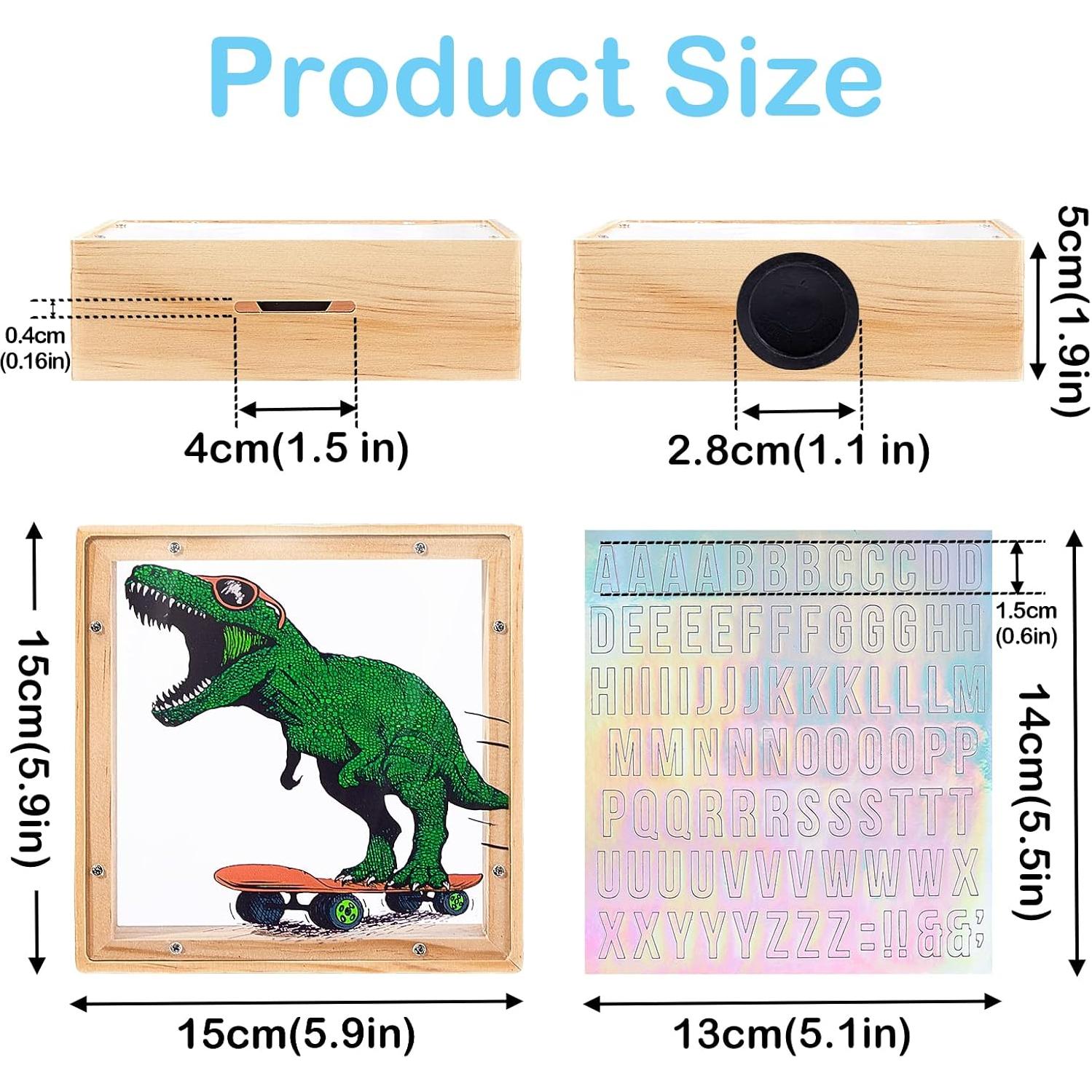 Hucha de Madera DIY ICOSY Unicornio Dinosaurio 15x15 cm