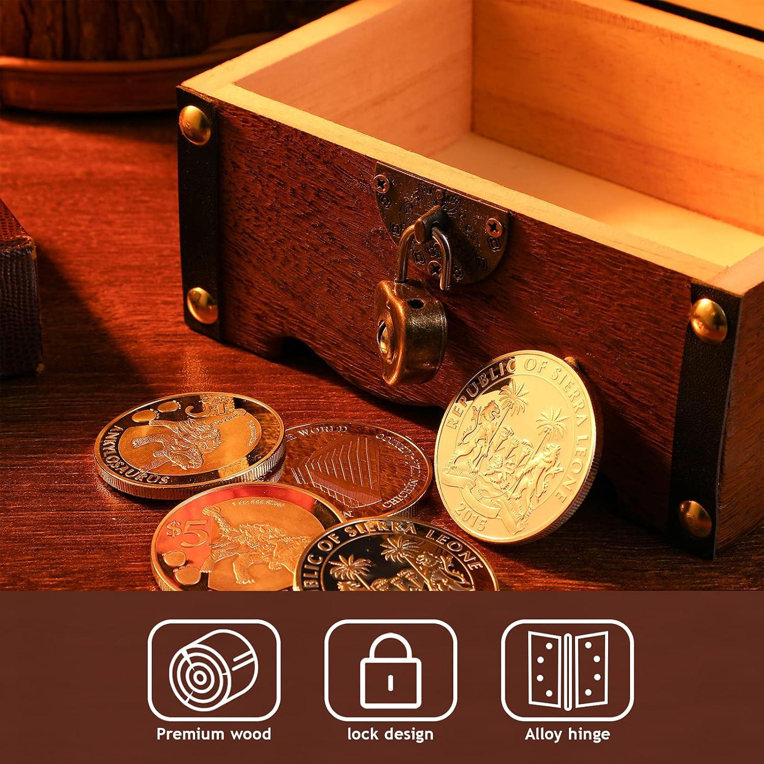 Hucha Cofre de Tesoro Vintage IMIKEYA 14.4cm Madera Decorativa