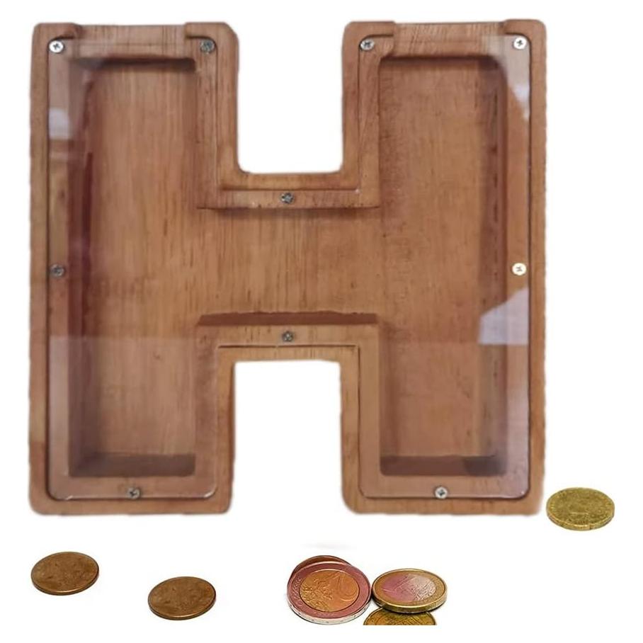 Banco de Dinero de Madera Personalizado Moonase 18x18 cm