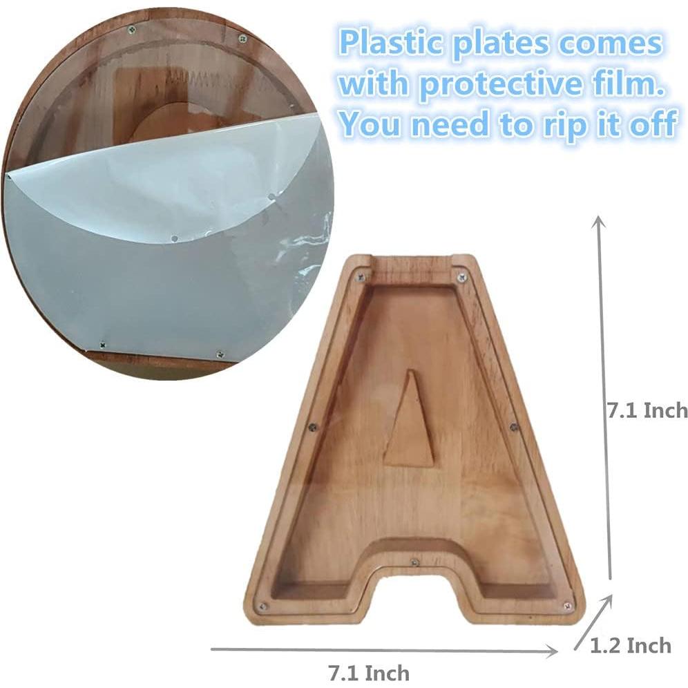 Banco de Dinero de Madera Personalizado Moonase 18x18 cm