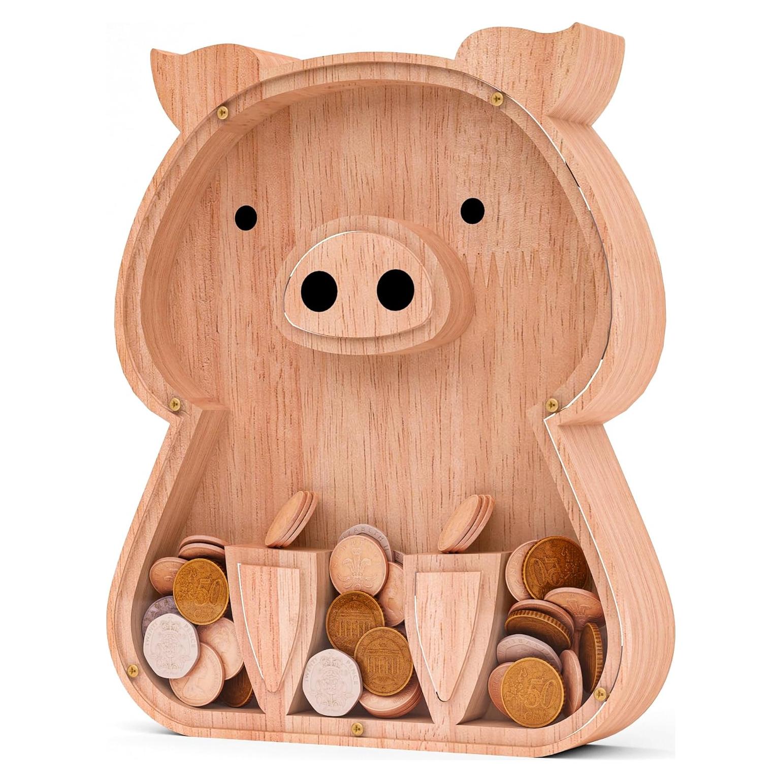 Hucha de Madera Personalizada JoomlaFly - Caja de Ahorros 24 cm