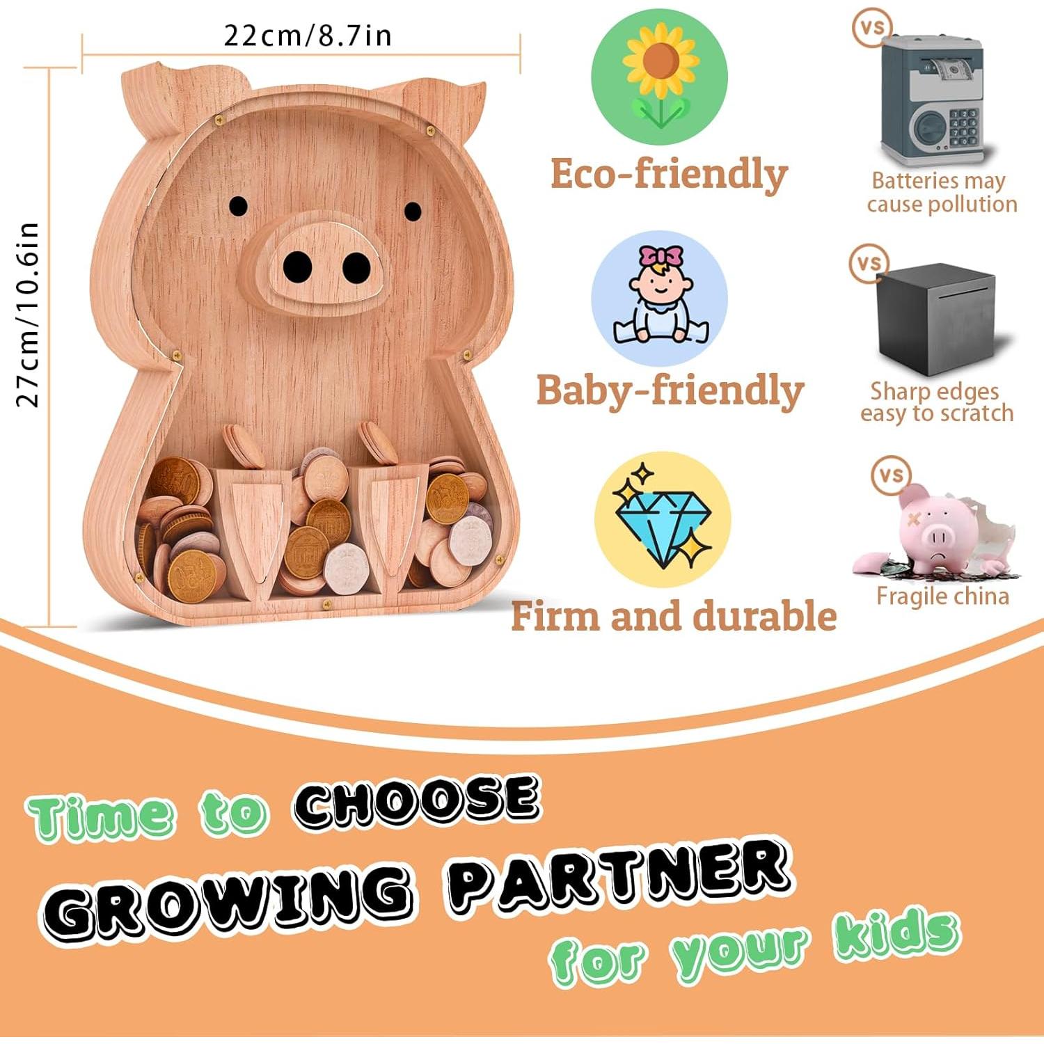 Hucha de Madera Personalizada JoomlaFly - Caja de Ahorros 24 cm