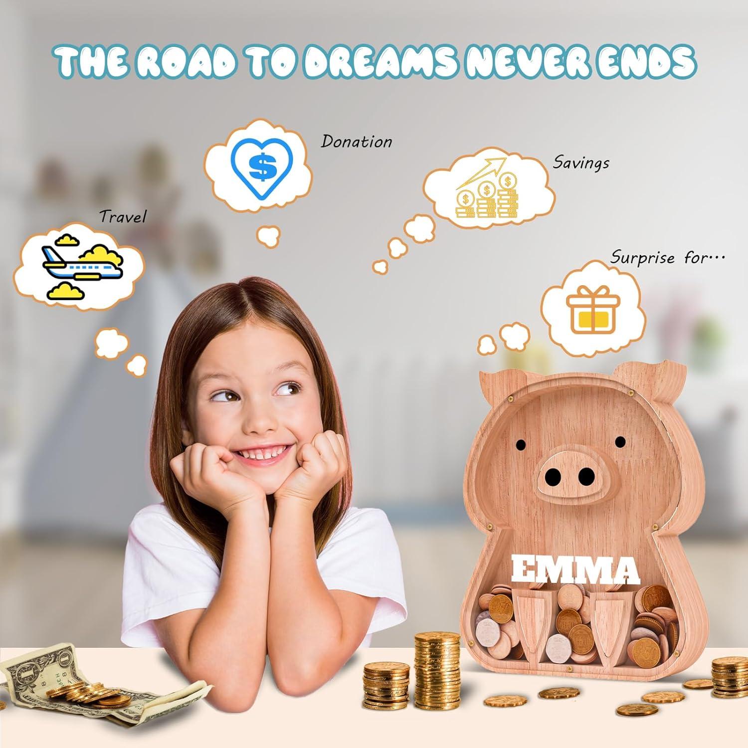 Hucha de Madera Personalizada JoomlaFly - Caja de Ahorros 24 cm