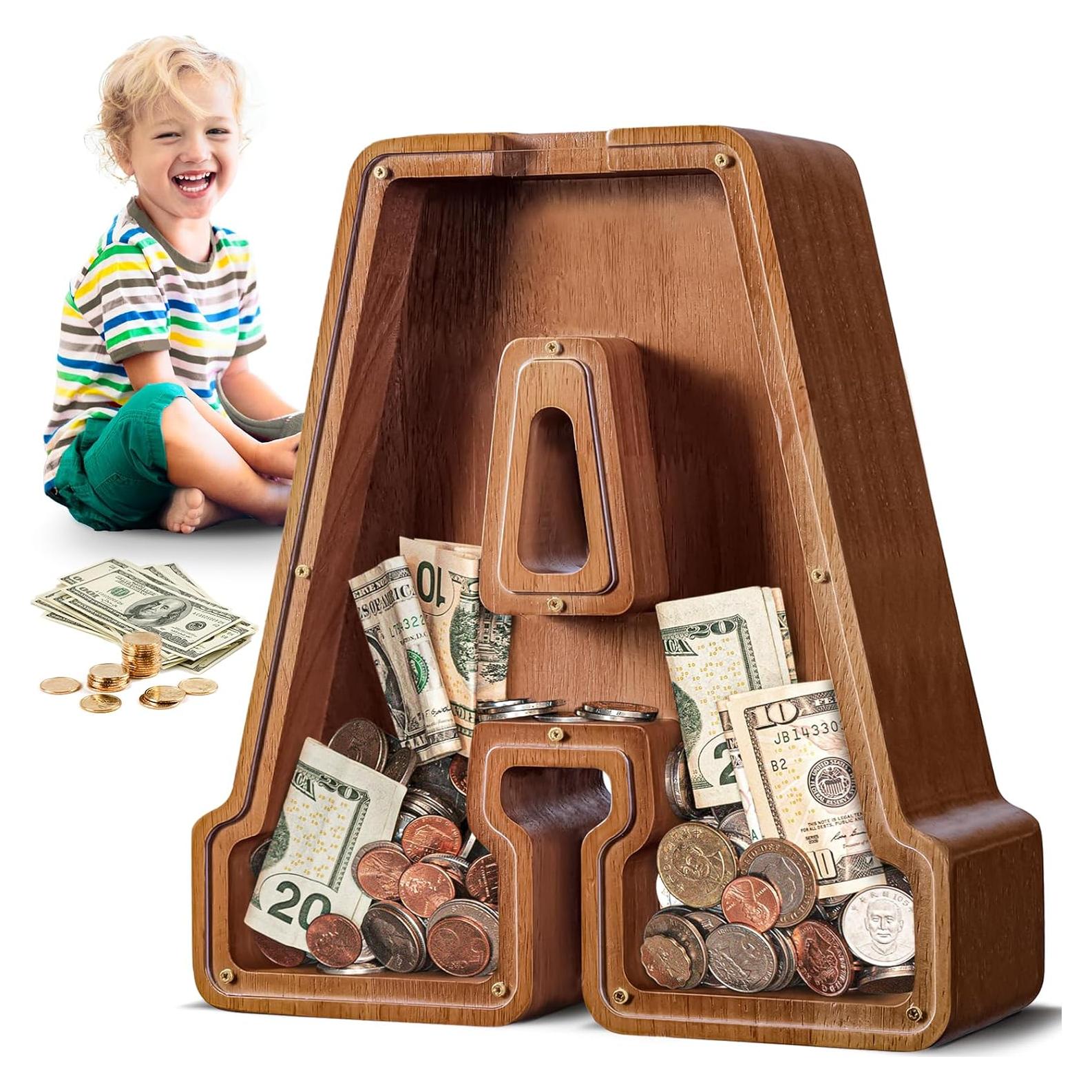 Hucha Grande de Madera Summidate Inicial Personalizada 30.48 cm