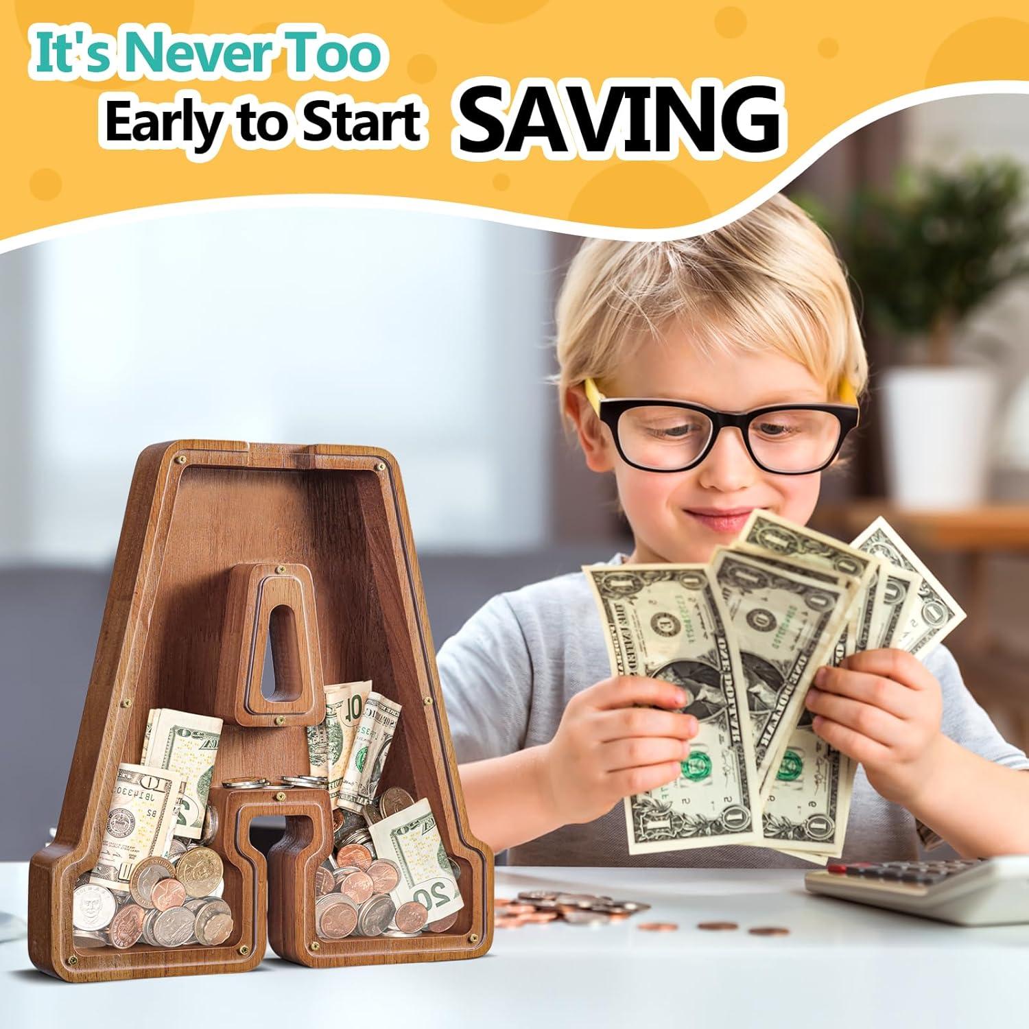 Hucha Grande de Madera Summidate Inicial Personalizada 30.48 cm