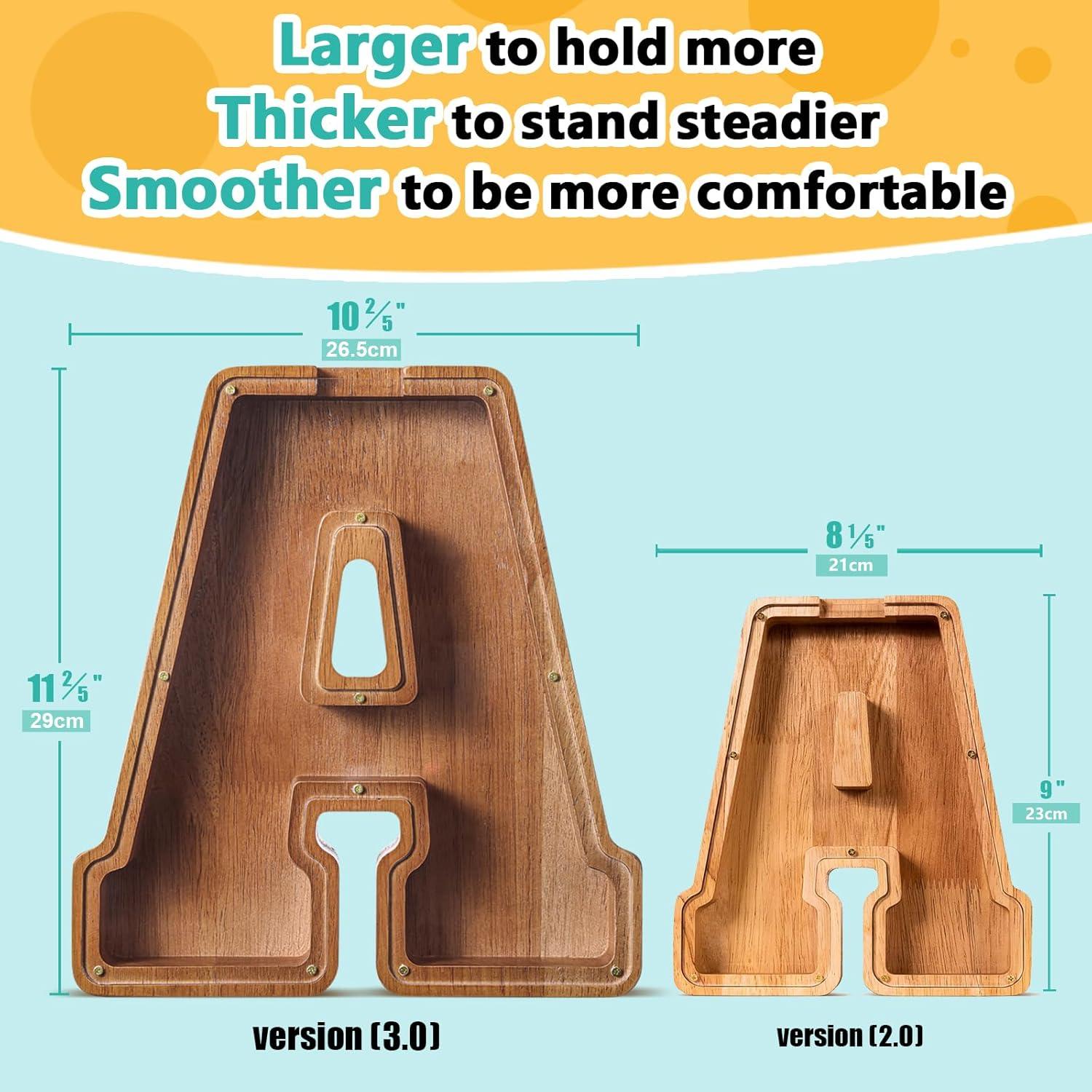 Hucha Grande de Madera Summidate Inicial Personalizada 30.48 cm