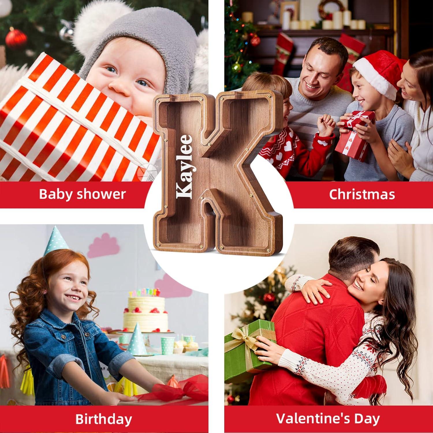 Hucha Grande de Madera Summidate Inicial Personalizada 30.48 cm