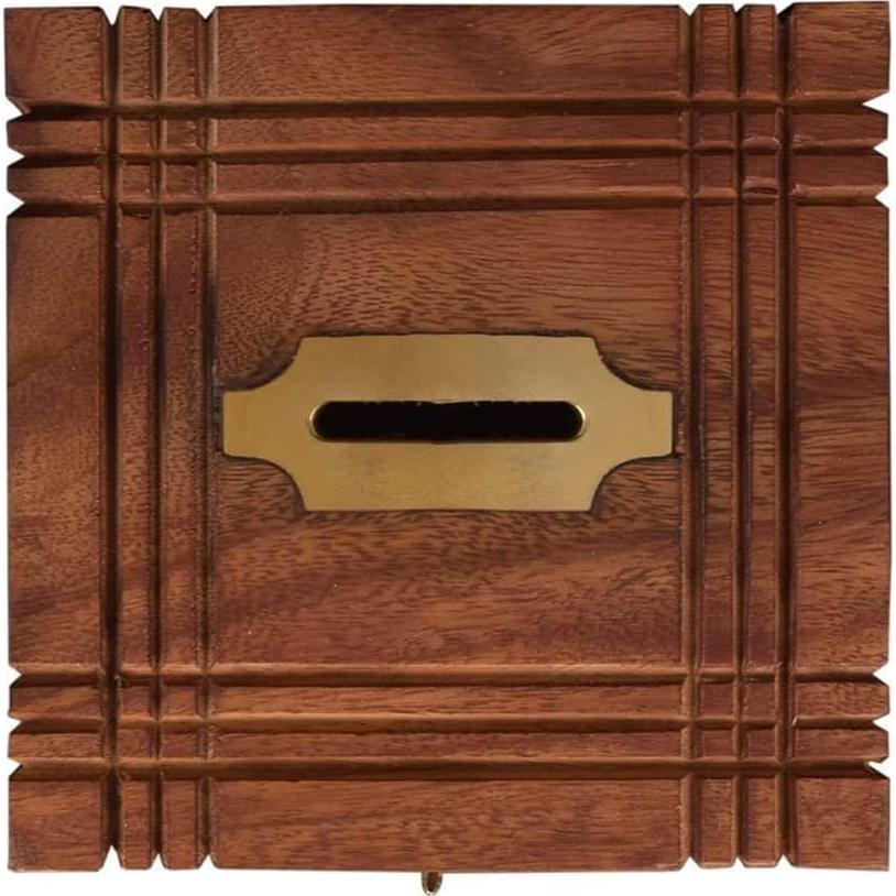 Hucha de Madera Hecha a Mano ARTISENIA 17.78x10.16 cm