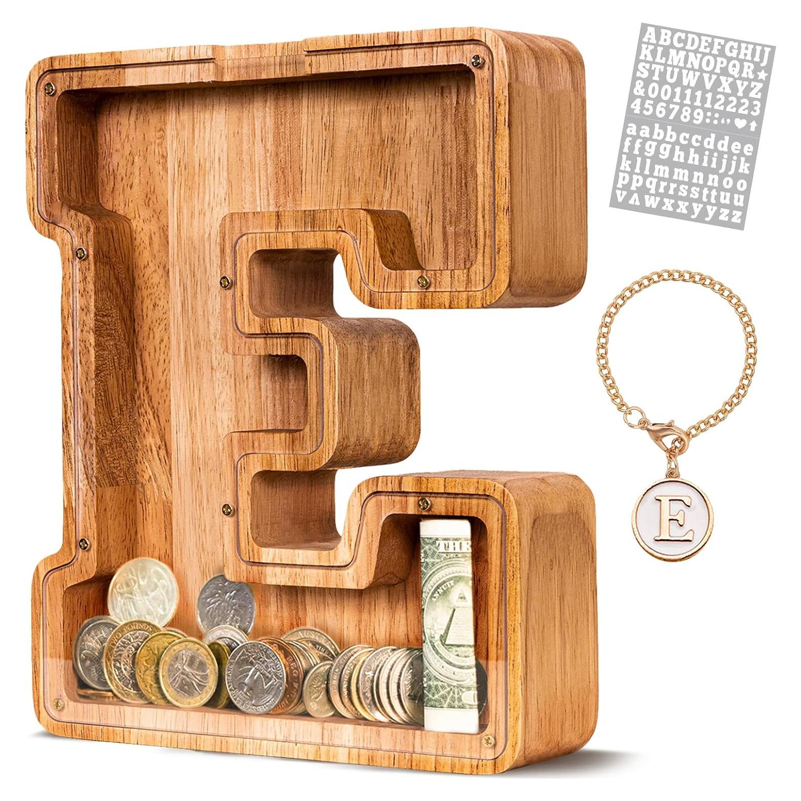 Hucha de Letra de Madera KMC 22.86 cm Personalizada para Niños