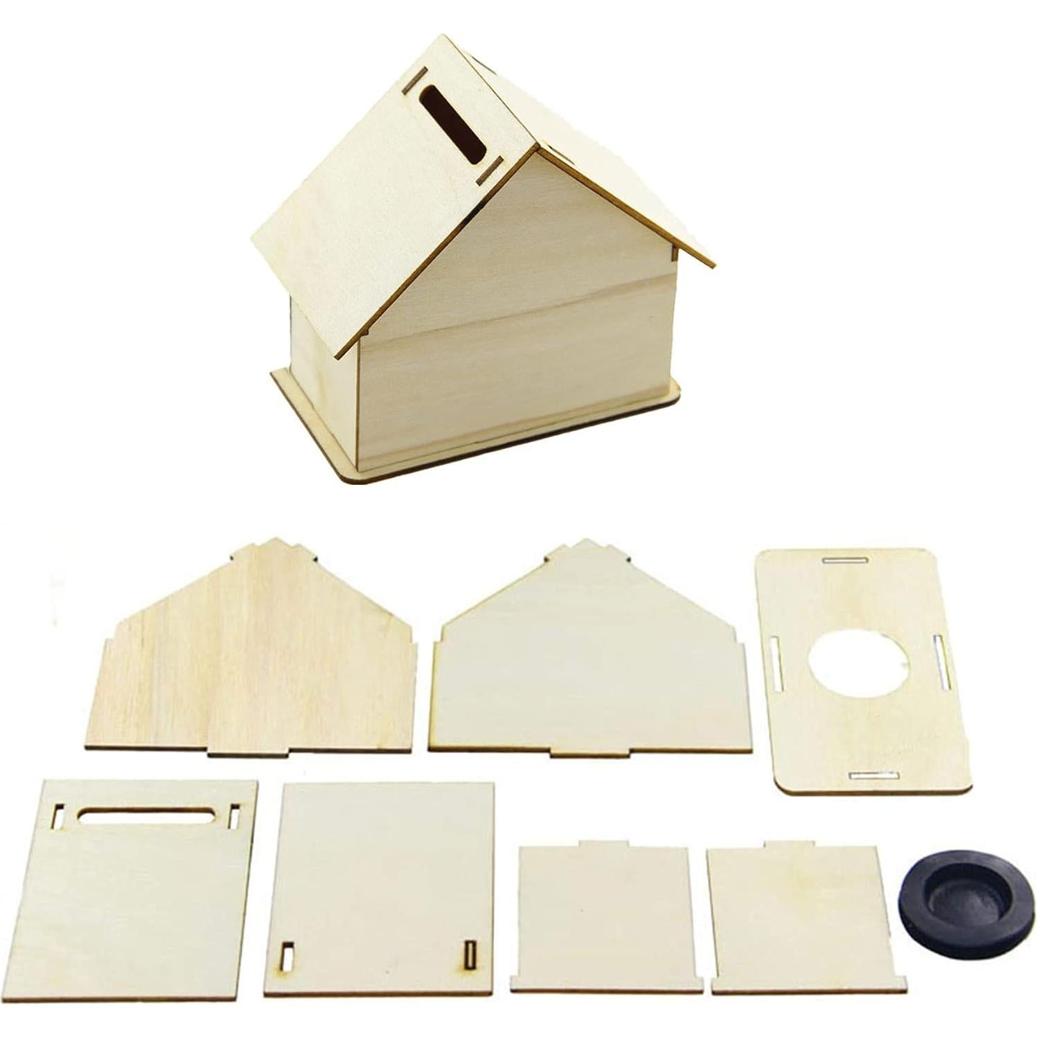 Alcancía de Madera DIY Alfyng 6 Pcs para Pintar y Decorar