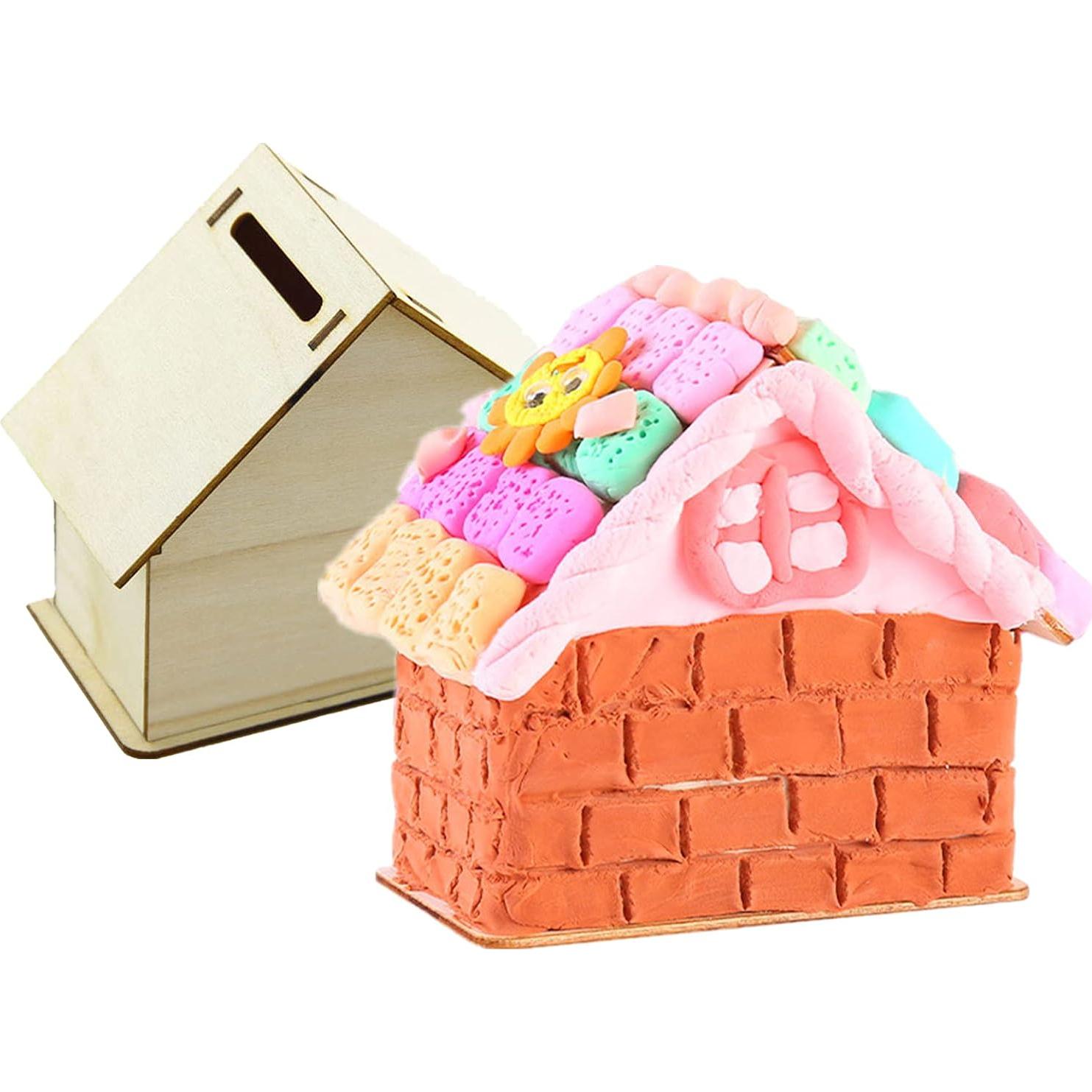 Alcancía de Madera DIY Alfyng 6 Pcs para Pintar y Decorar