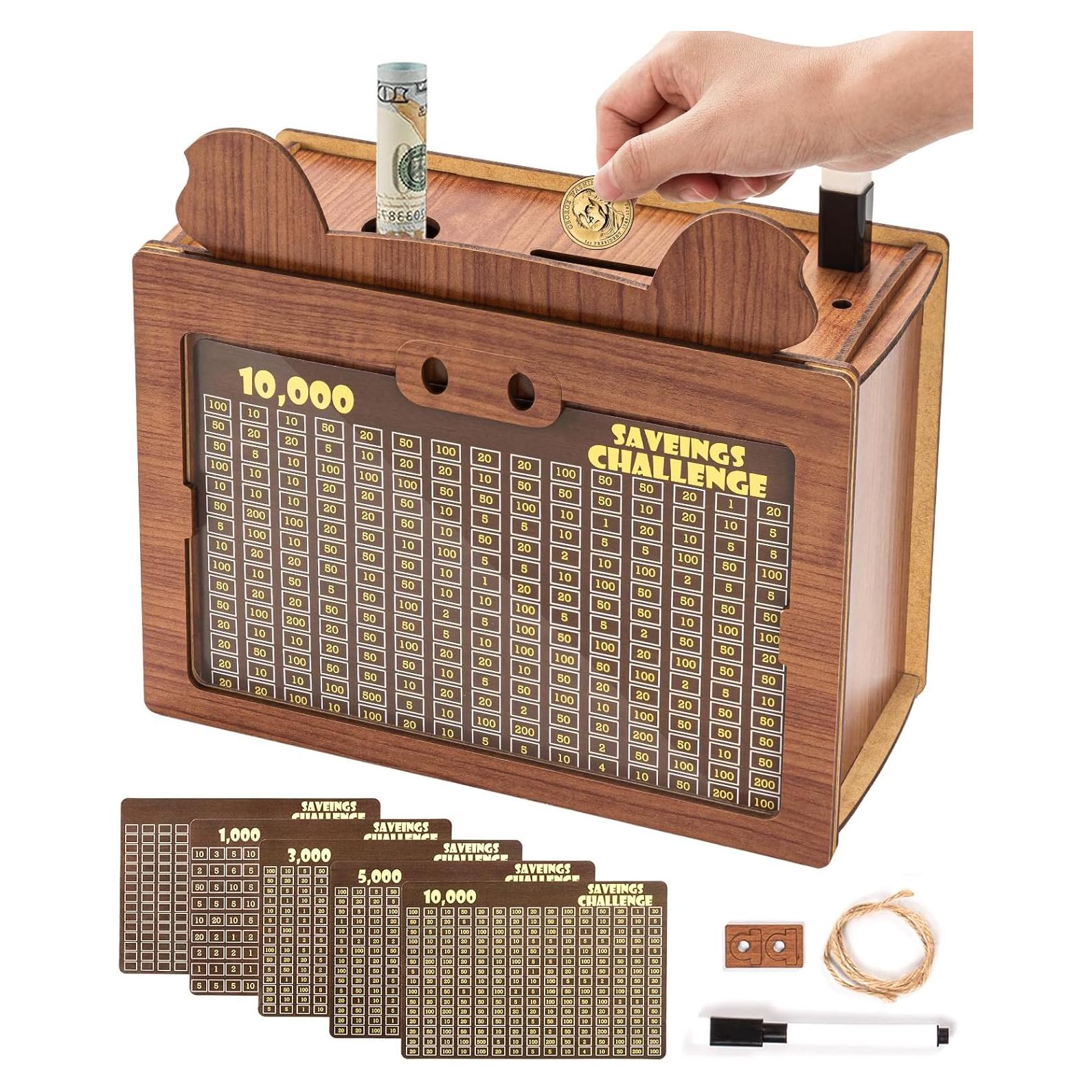 Caja de Ahorro Marycele de Madera 10,000 para Niños y Adultos