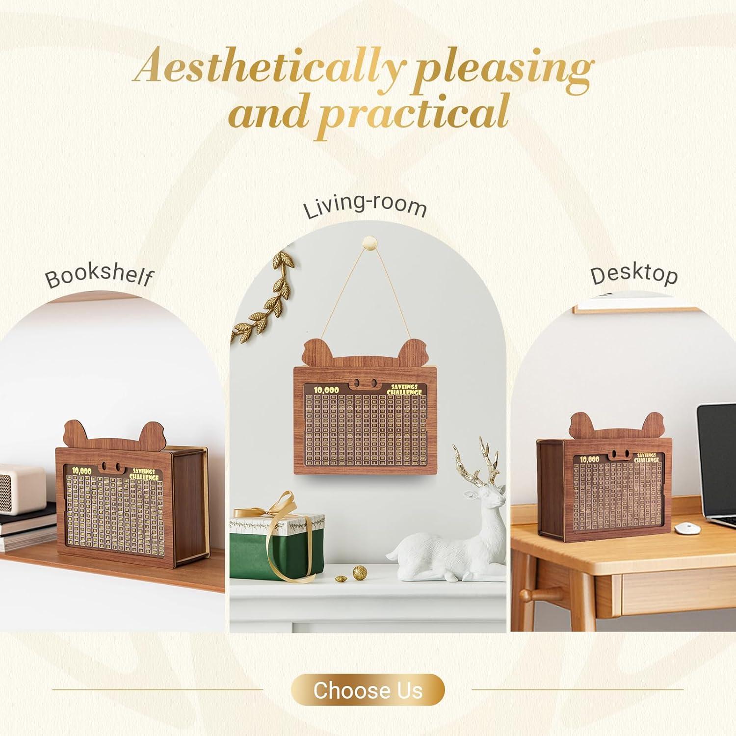 Caja de Ahorro Marycele de Madera 10,000 para Niños y Adultos