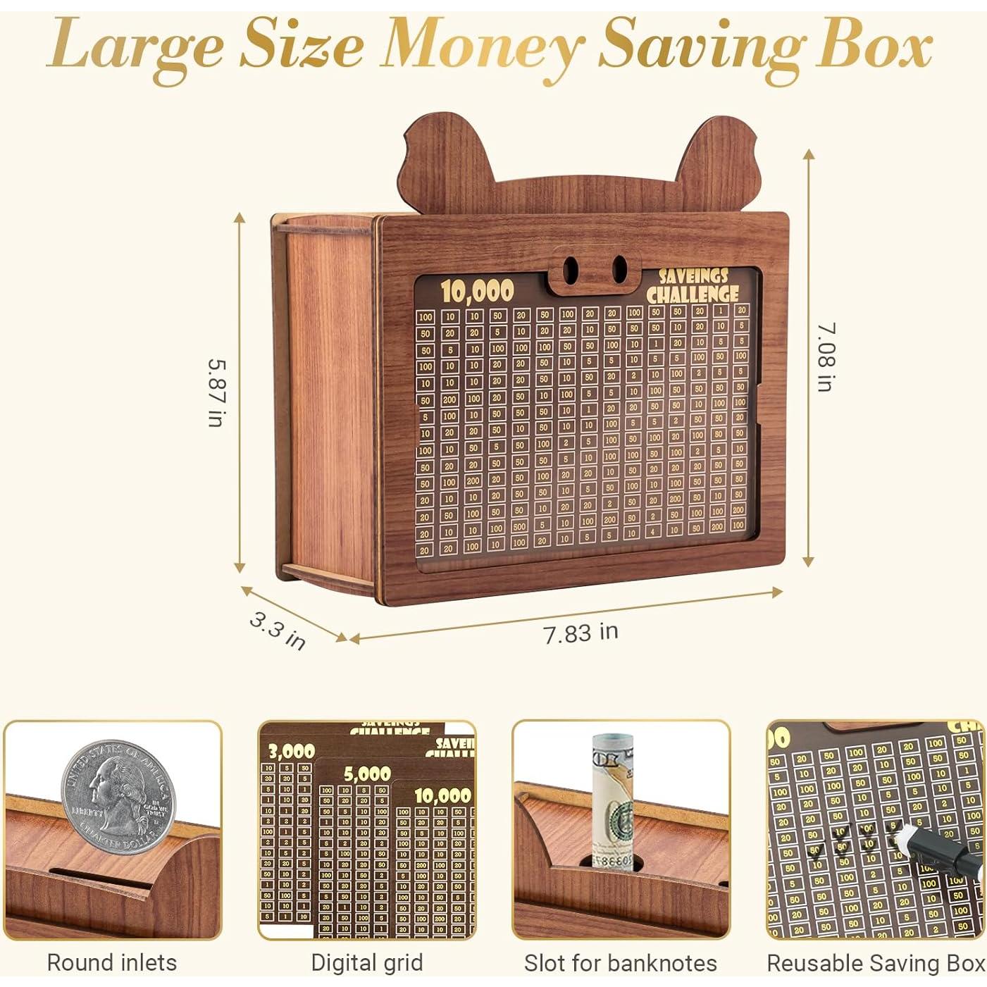 Caja de Ahorro Marycele de Madera 10,000 para Niños y Adultos