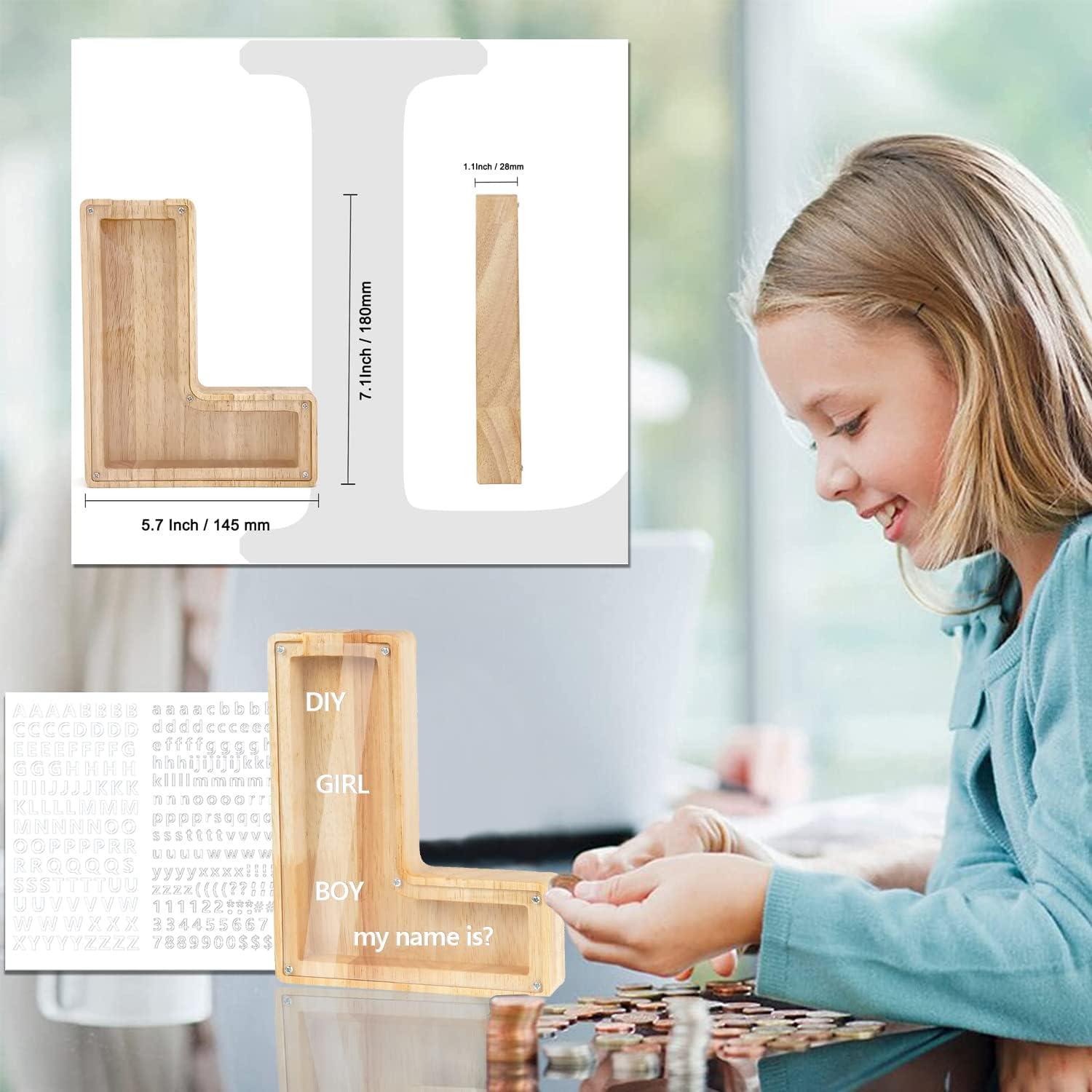 Hucha de Madera Personalizada Weallbuy Letra A-Z Transparente