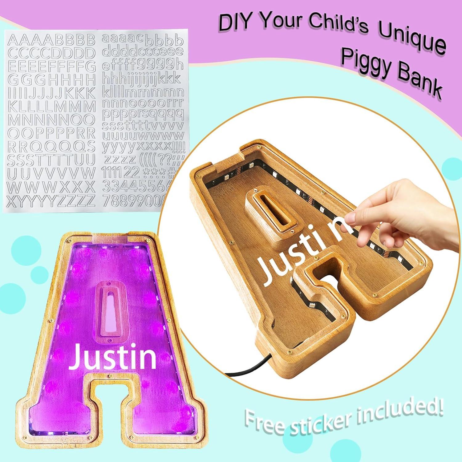 Hucha Infantil de Letras Iluminada Tehoi 22.86x21.59cm